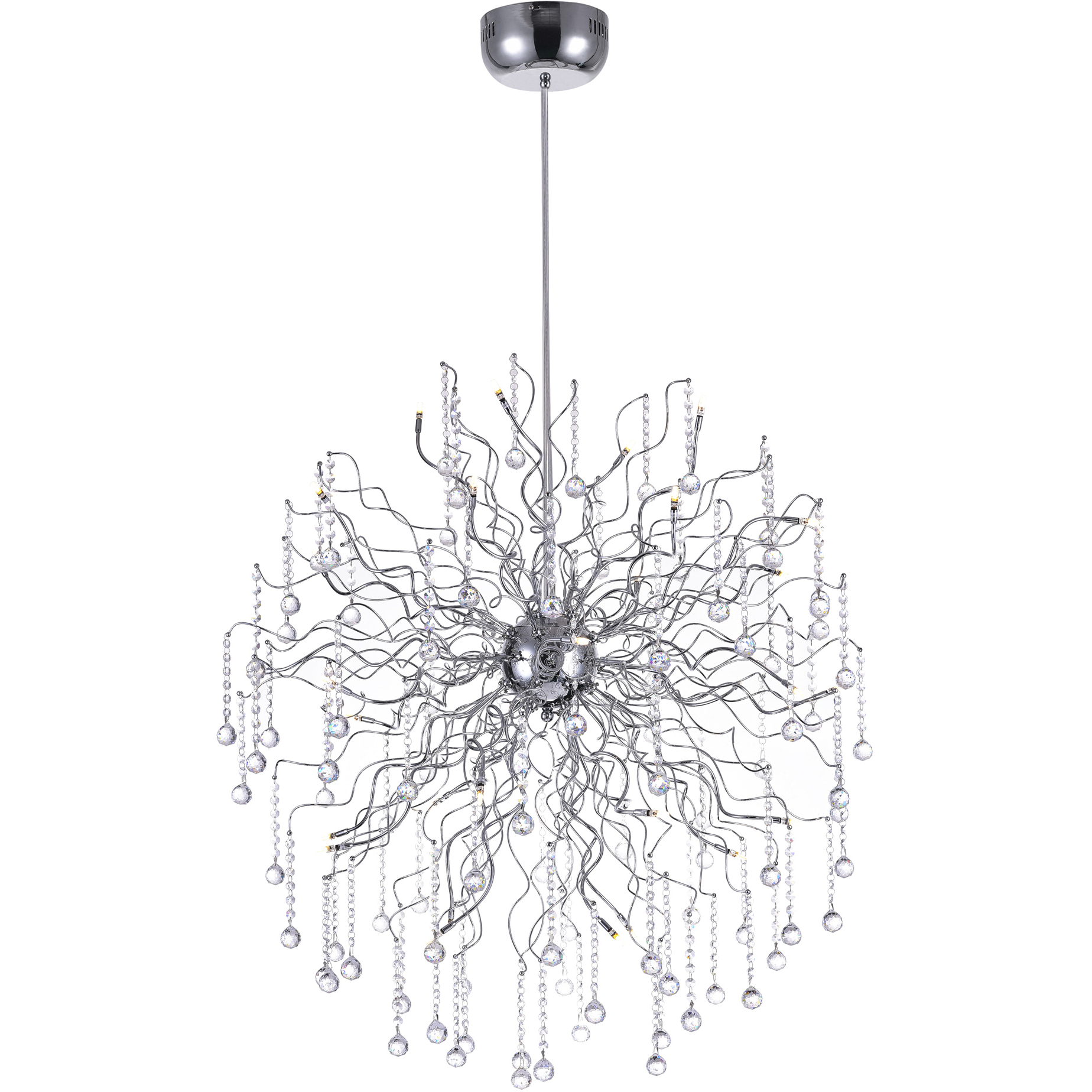 Cherry Blossom LED 35 inch Chrome Chandelier Ceiling Light