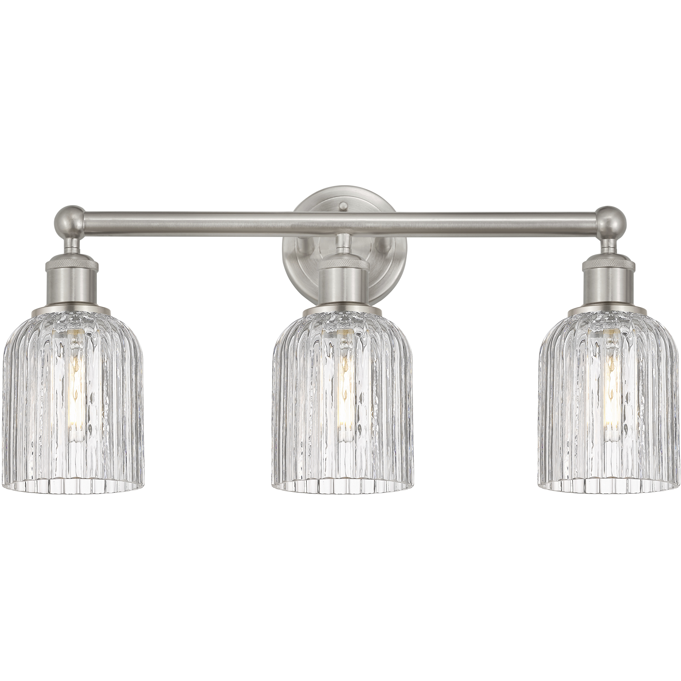 Bridal Veil 3 Light 23 inch Antique Brass Bath Vanity Light Wall Light in Light Smoke Glass