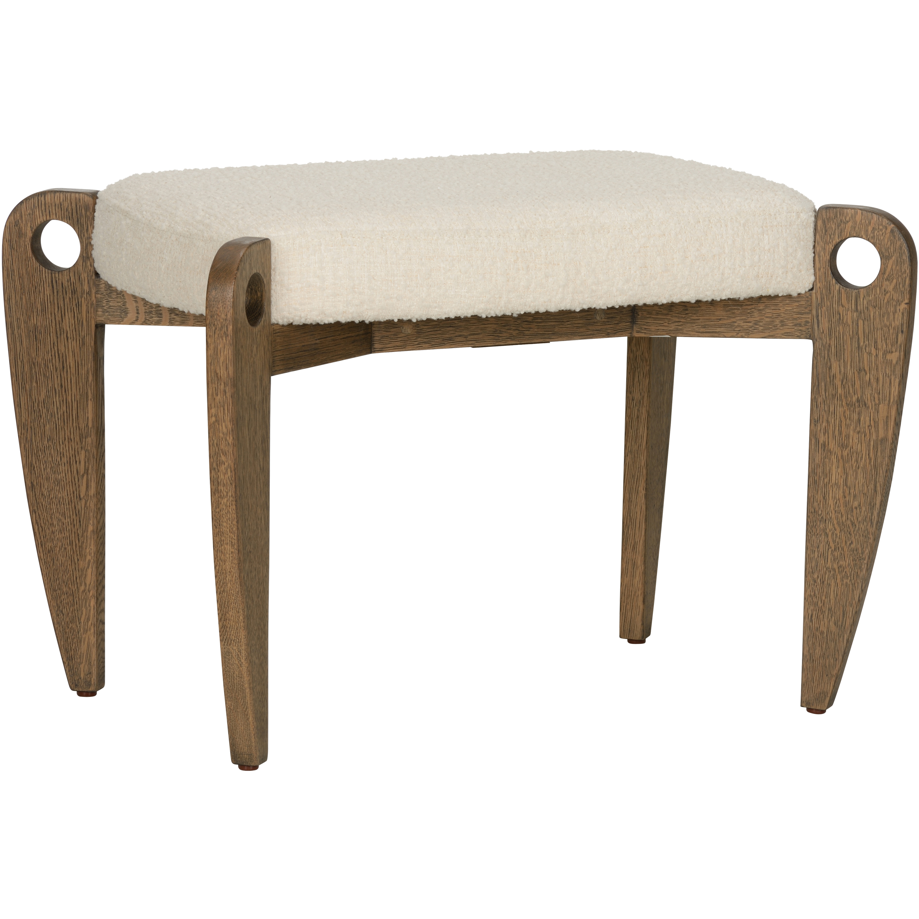 Eyelet 19 inch White/Cream and Brown Vanity Stool