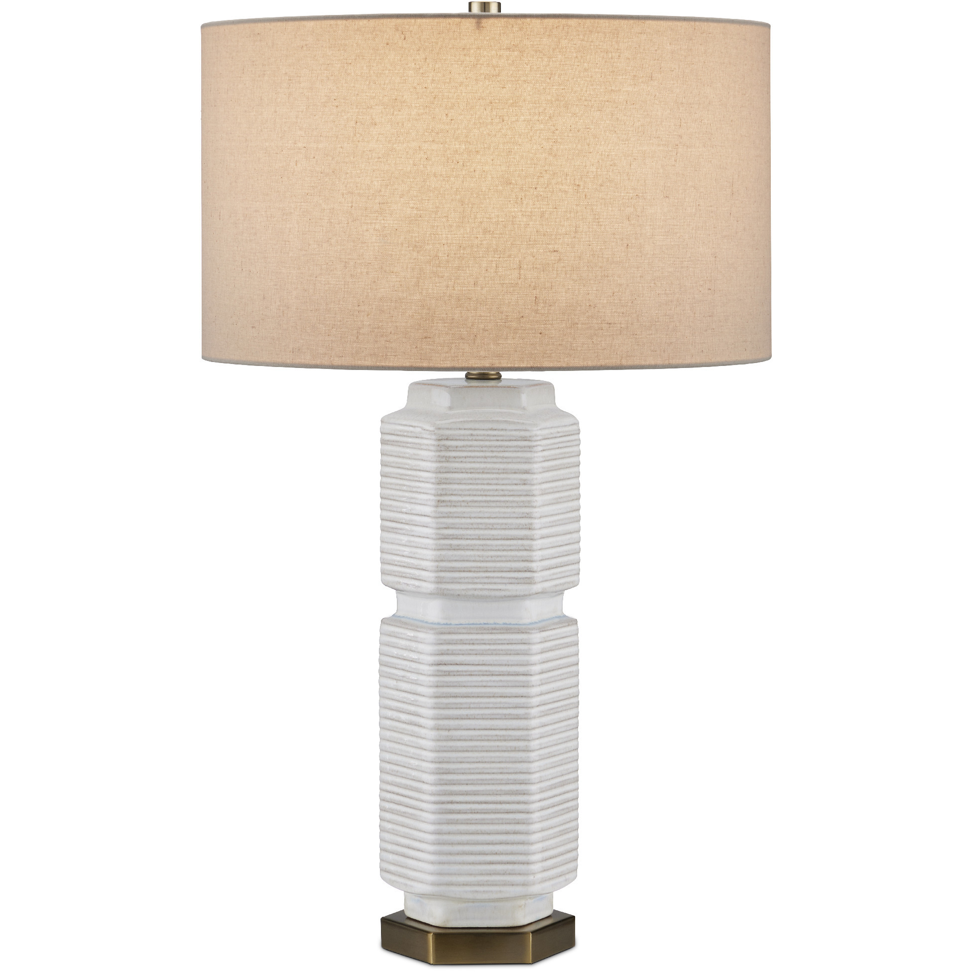 Glebe 28.5 inch 150 watt White and Beige and Light Blue and Antique Brass Table Lamp Portable Light