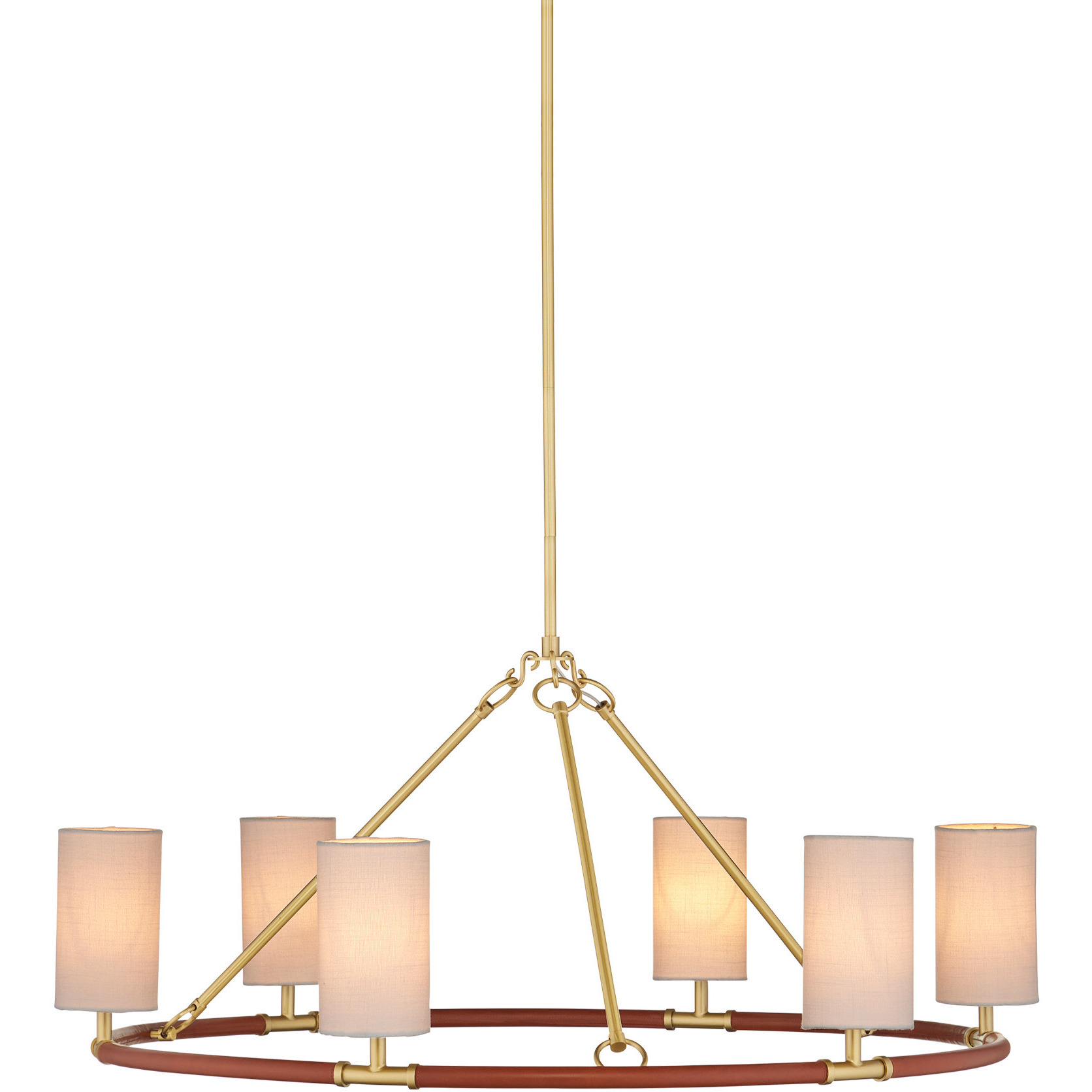 Ellerston 6 Light 39 inch Brushed Brass Chandelier Ceiling Light