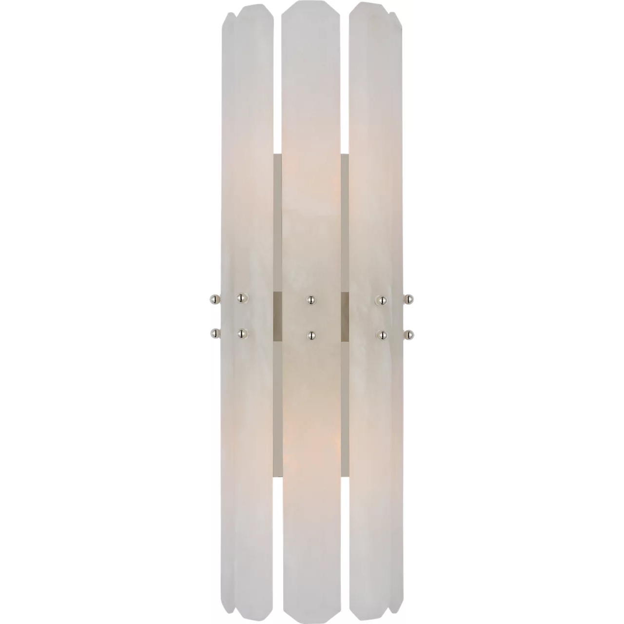 AERIN Bonnington 2 Light 7.5 inch Polished Nickel Tall Sconce Wall Light in Alabaster