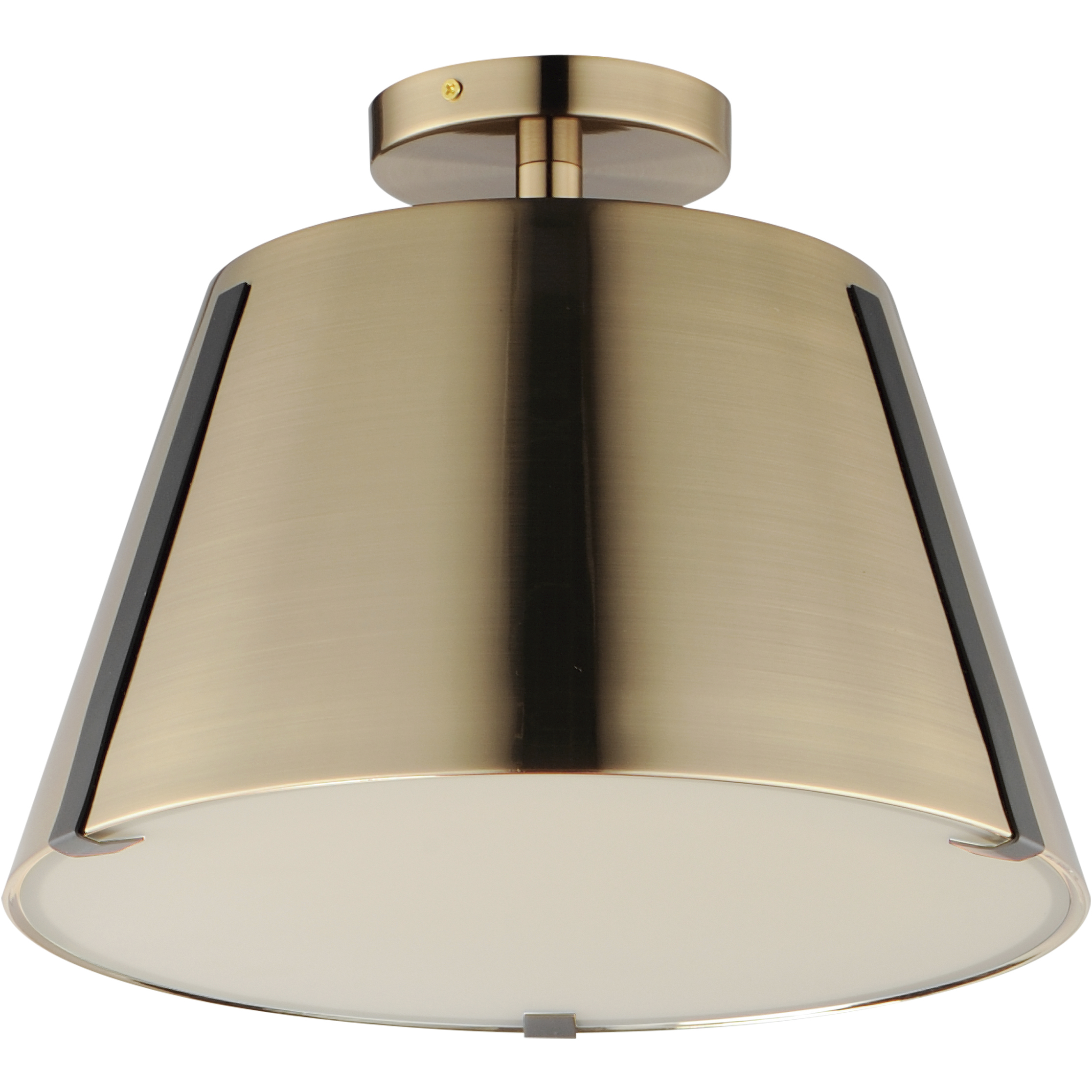 Carlo LED 13.75 inch Dark Bronze, Leather, Heritage Brass Semi-Flush Mount Ceiling Light