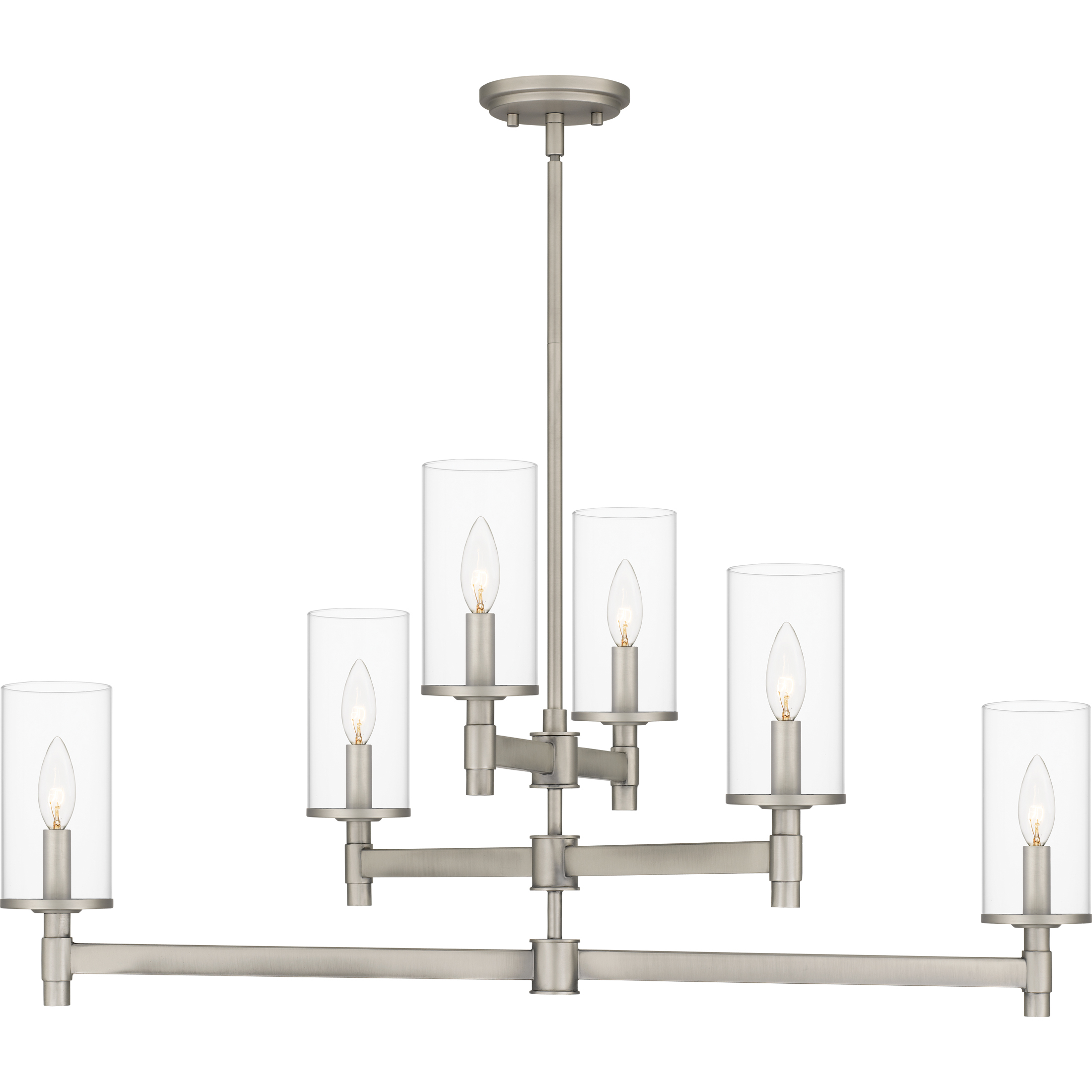 Wynnbrook 6 Light 36 inch Antique Nickel Island Light Ceiling Light