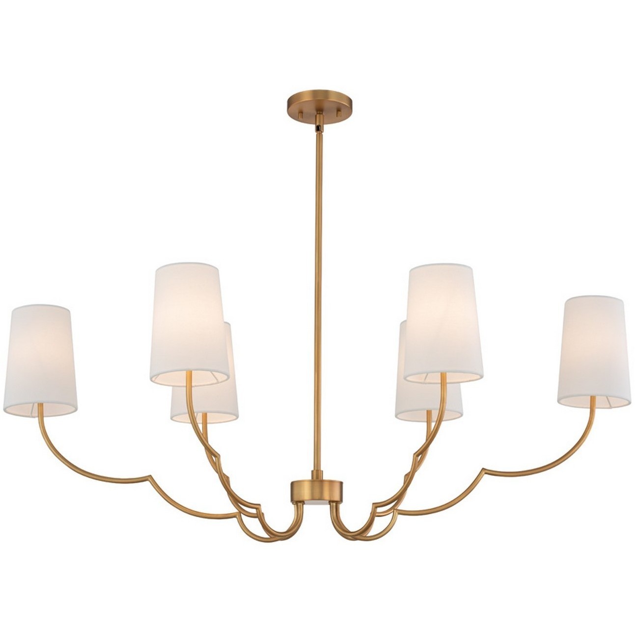 Sophia Island Linear Ceiling Light in New Brass, White