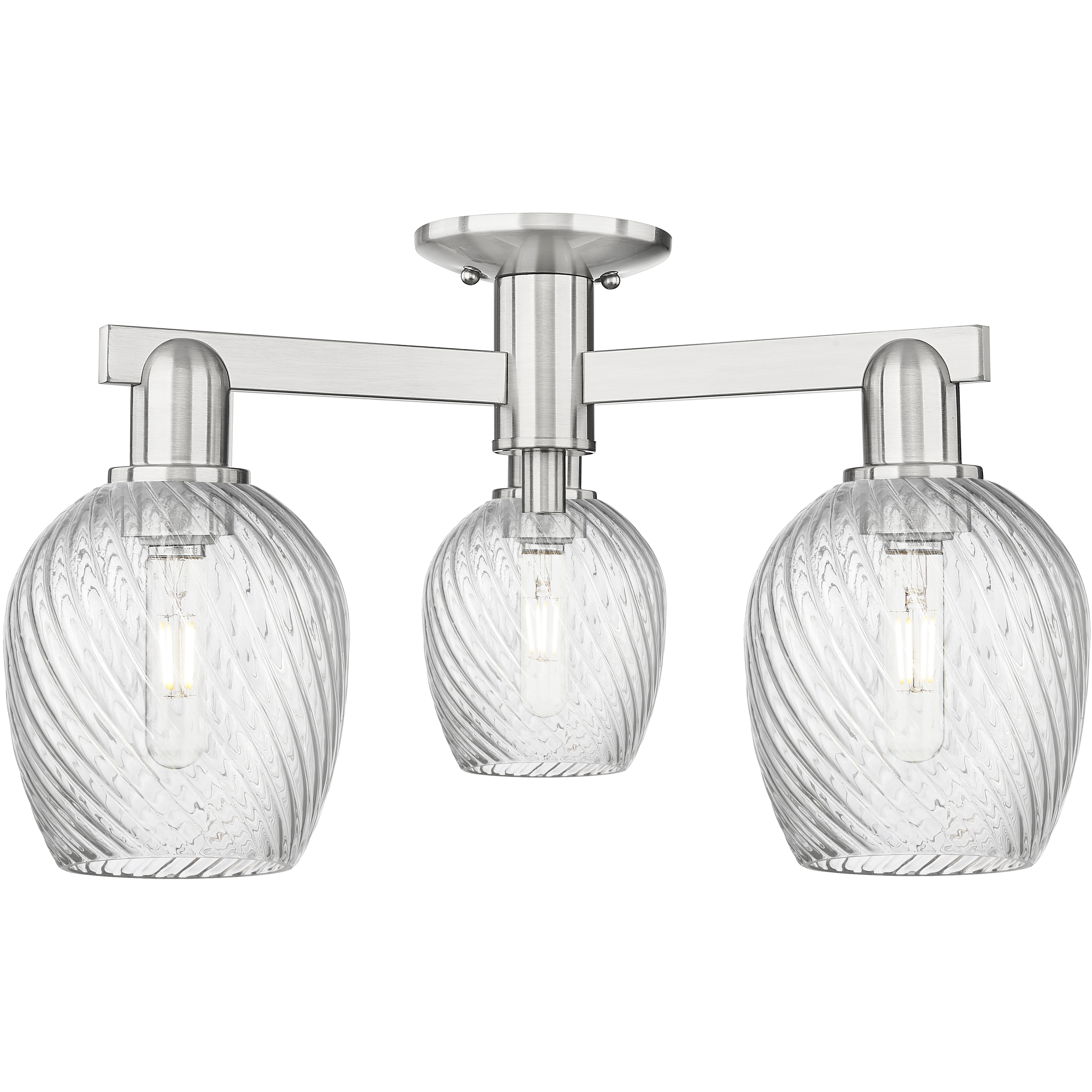 Arcadia Salina 3 Light 23.25 inch Brushed Satin Nickel Semi-Flush Mount Ceiling Light
