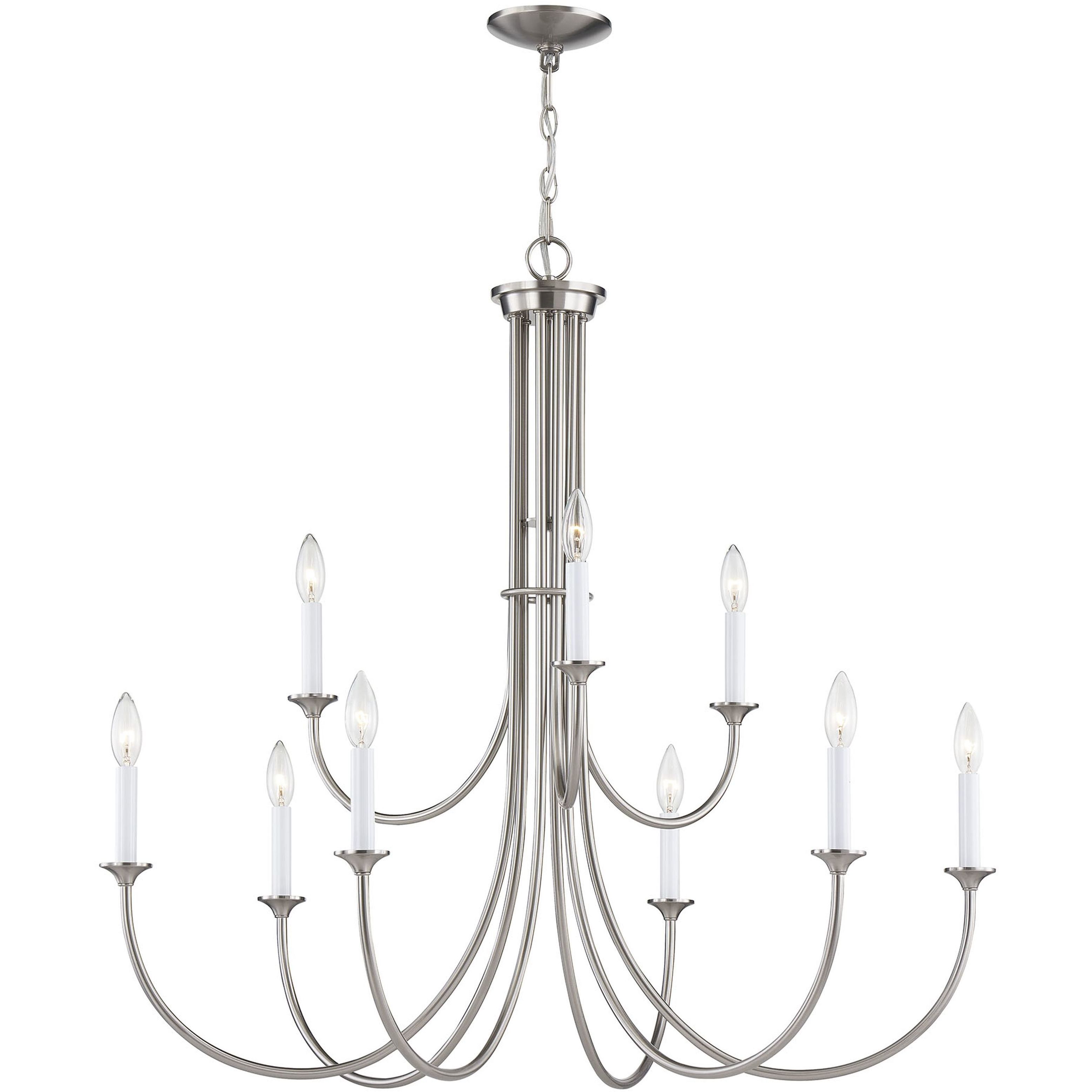 Meadowview 9 Light 36 inch Brushed Nickel Chandelier Ceiling Light