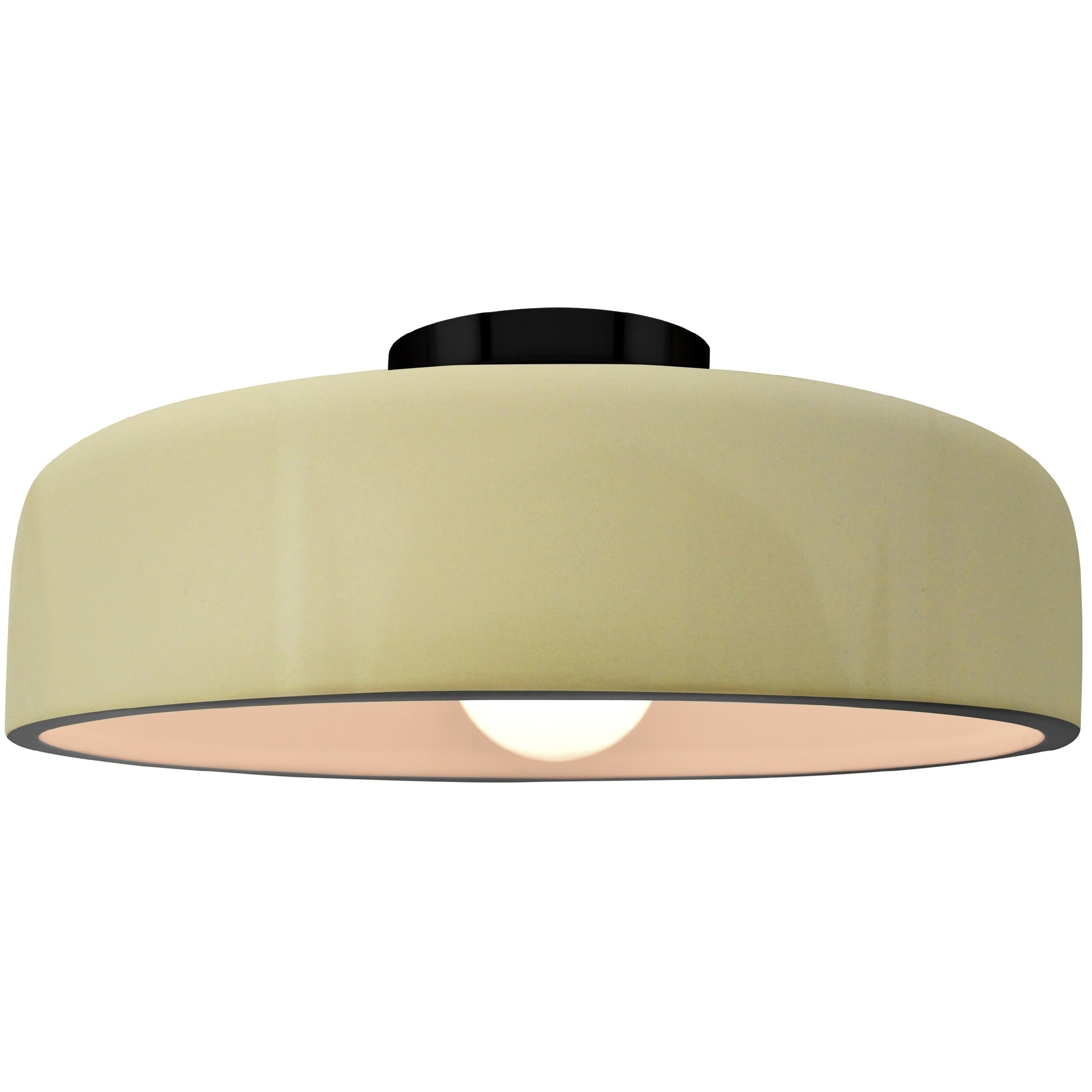 Radiance Collection - Spire 1 Light 13 inch Vanilla Gloss and Matte Black Semi-Flush Ceiling Light in Replaceable Bulb, 13W x 6H, Form+Finish+Function