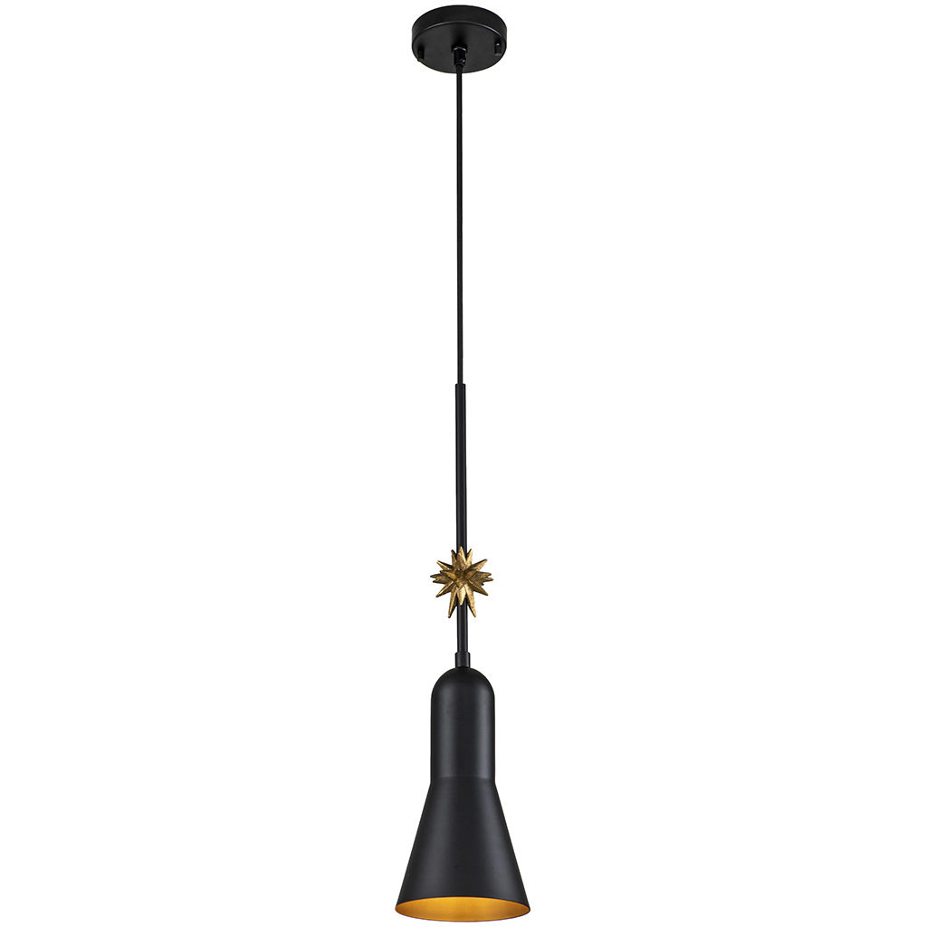 Etoile 1 Light 5.25 inch Matte Black Pendant Ceiling Light, Small