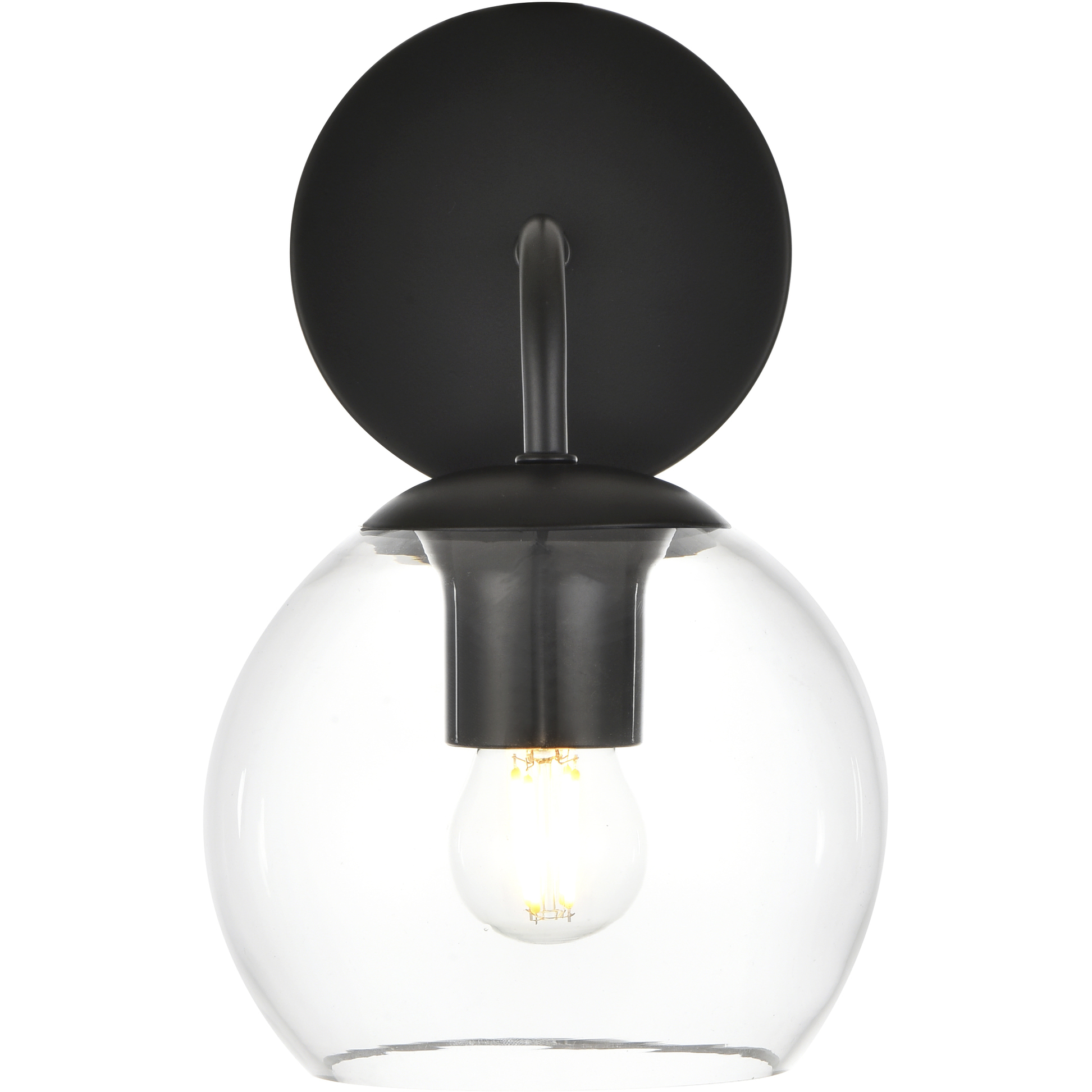 Genesis 1 Light 6 inch Black Bath Sconce Wall Light