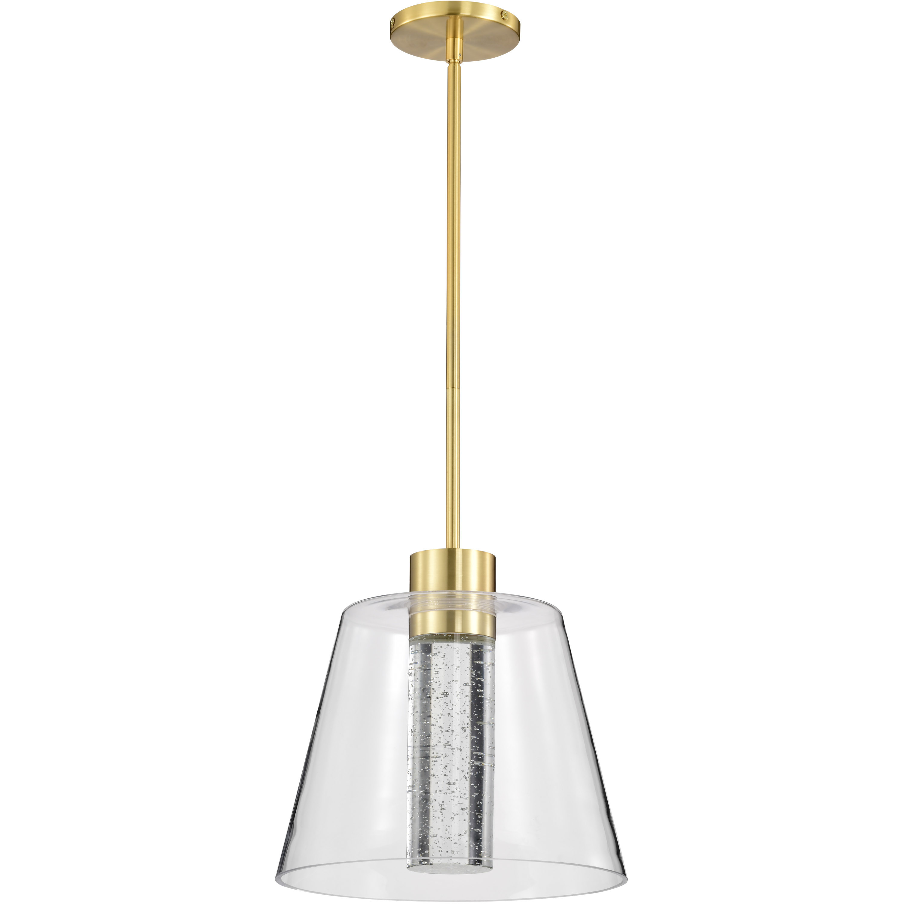 Aura LED 12 inch Brushed Brass Pendant Ceiling Light