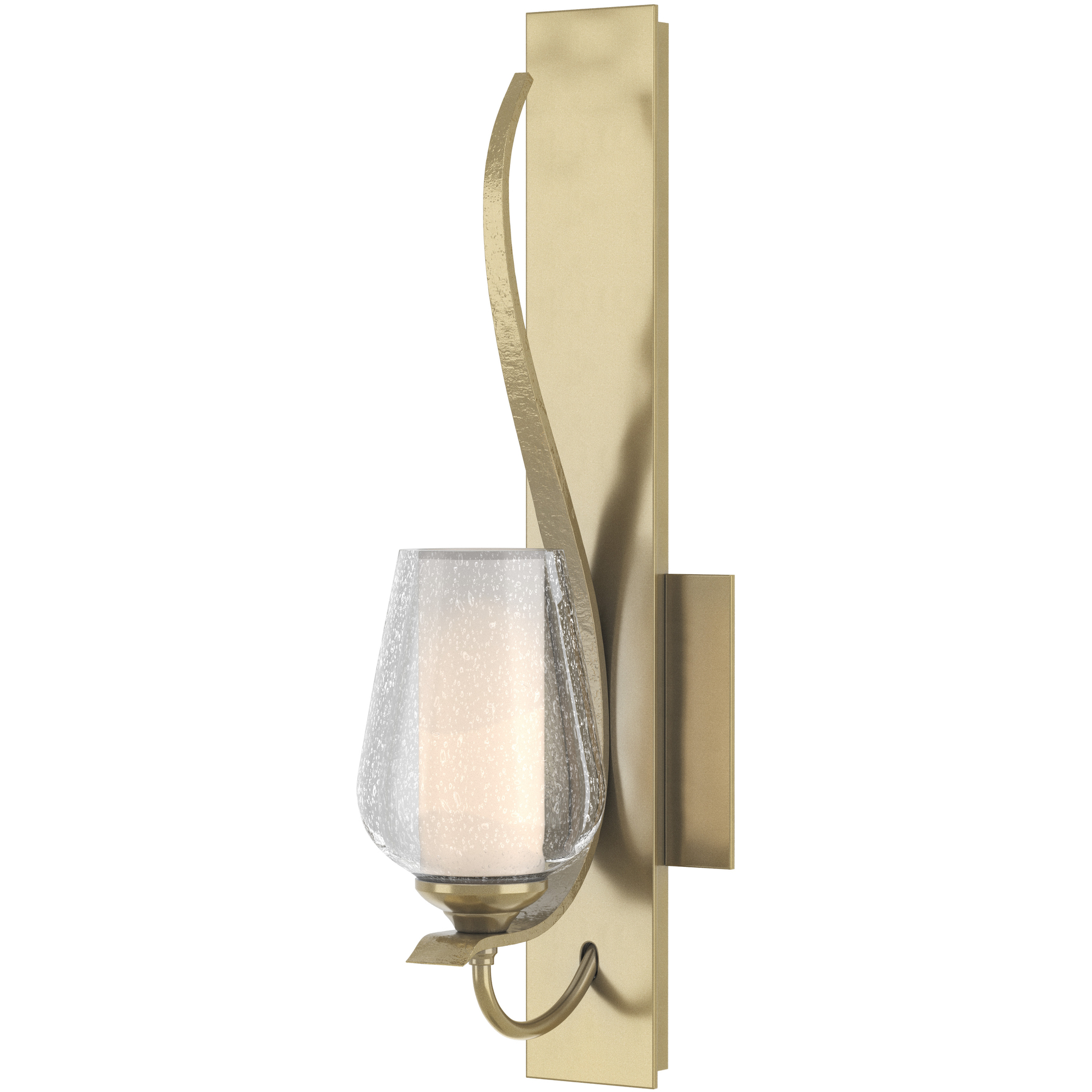 Flora 1 Light 4.8 inch Modern Brass Sconce Wall Light in Seeded with Opal