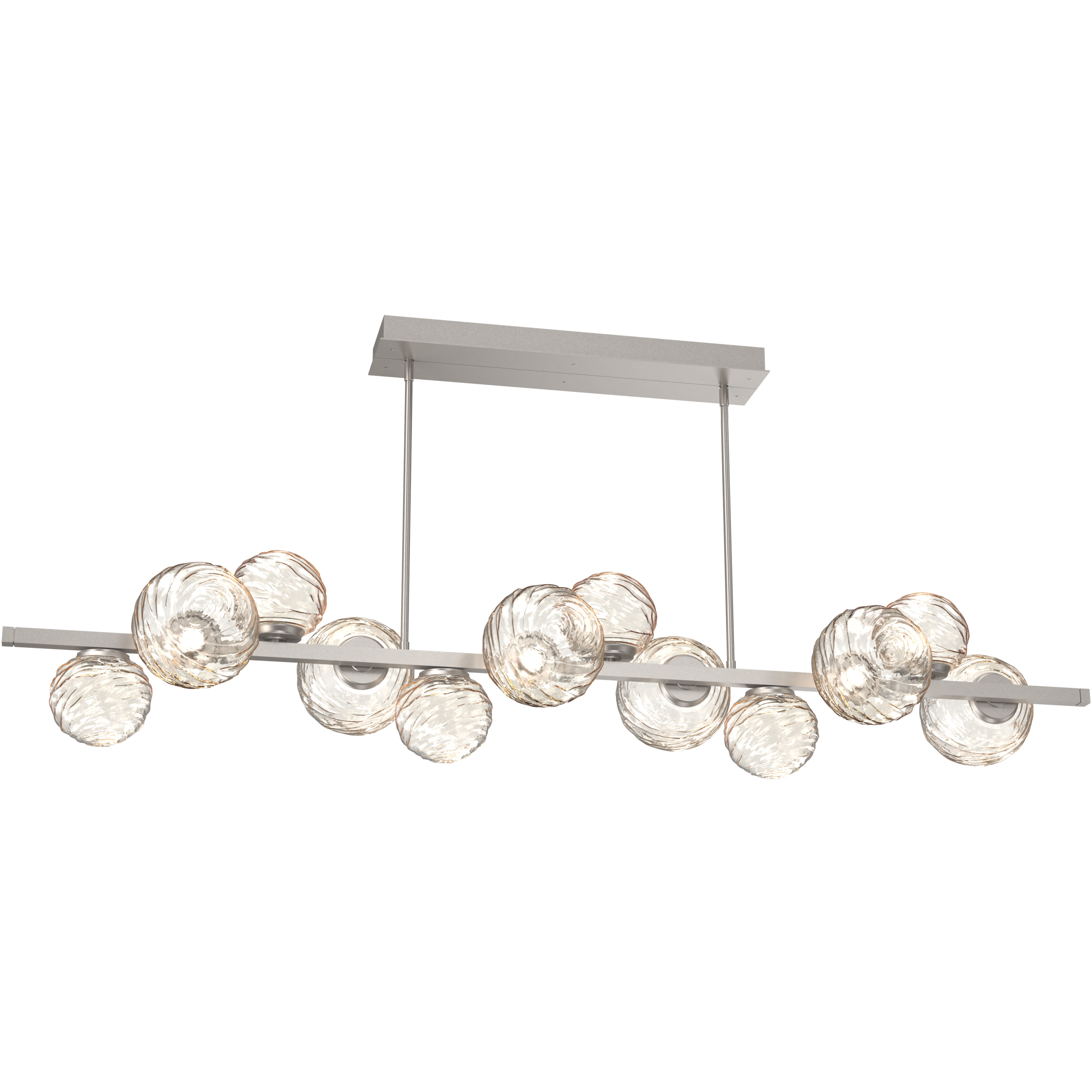 Gaia LED 72 inch Beige Silver Chandelier Ceiling Light in Amber, 2700K LED, Twisted Branch