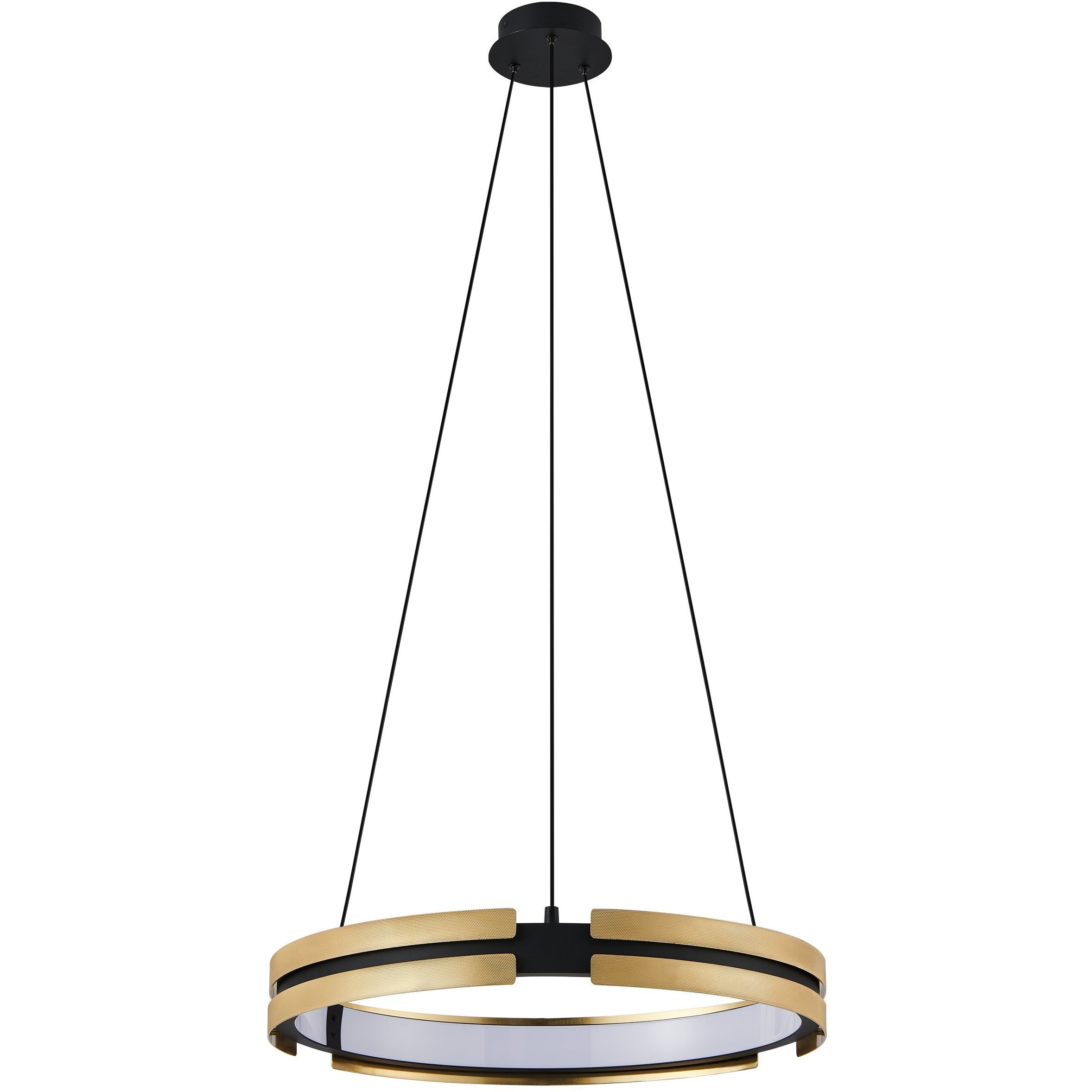 Grazia LED 24.25 inch Matte Black and Brushed Gold Chandelier Ceiling Light