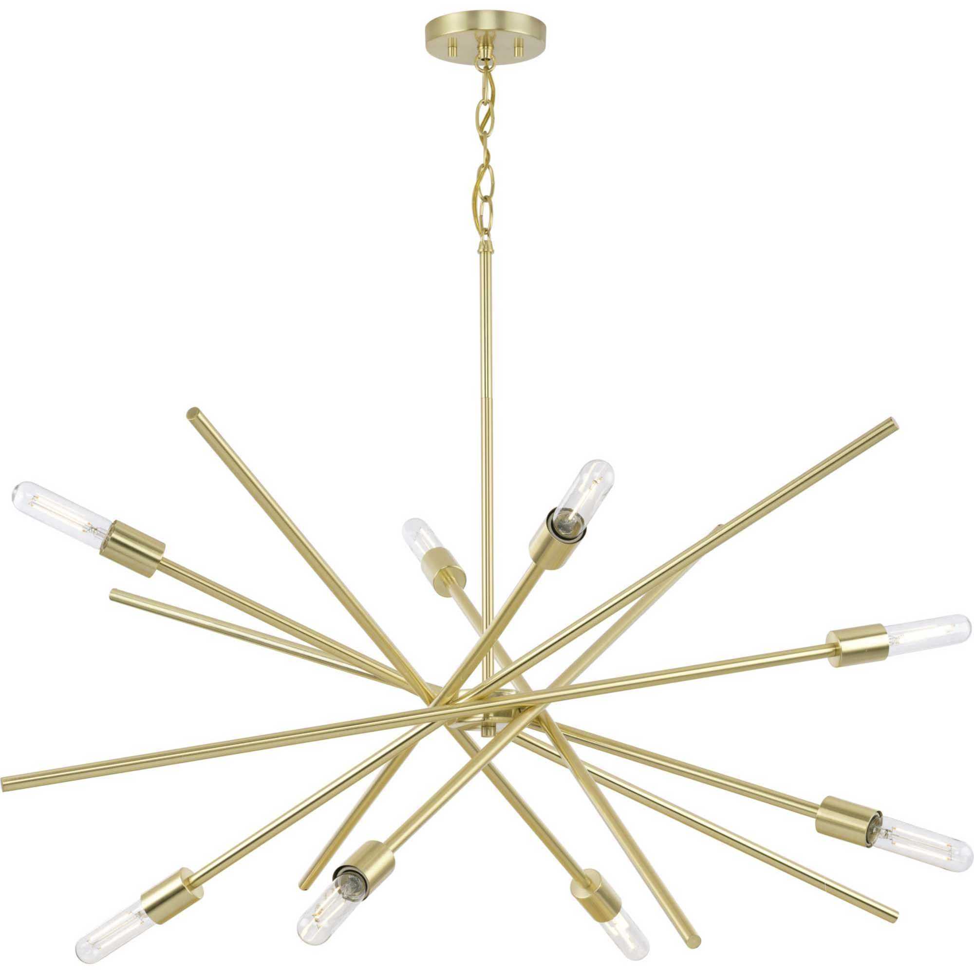 Astra 8 Light 42.38 inch Satin Brass Chandelier Ceiling Light, Design Series