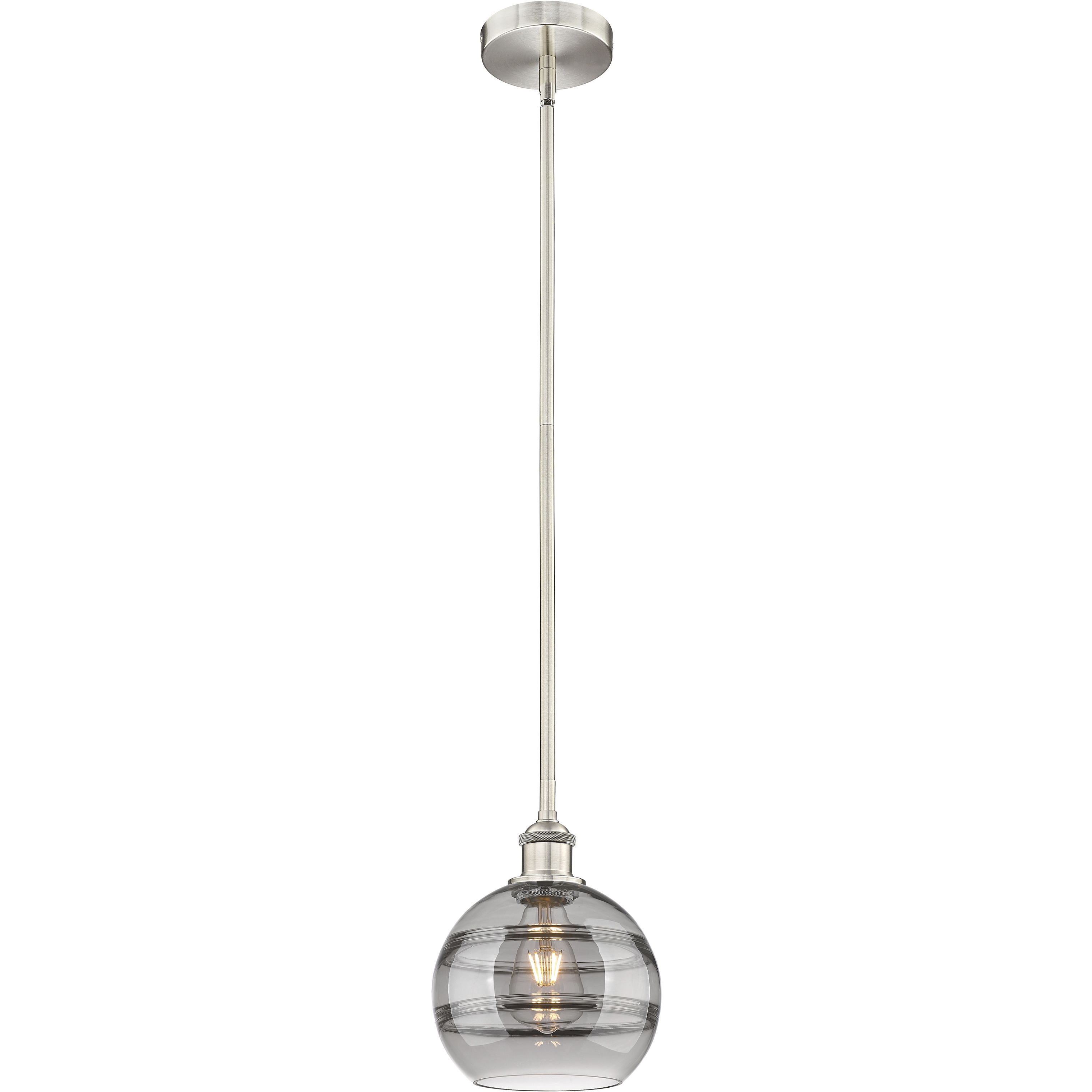 Edison Rochester 1 Light 8 inch Brushed Satin Nickel Stem Hung Mini Pendant Ceiling Light