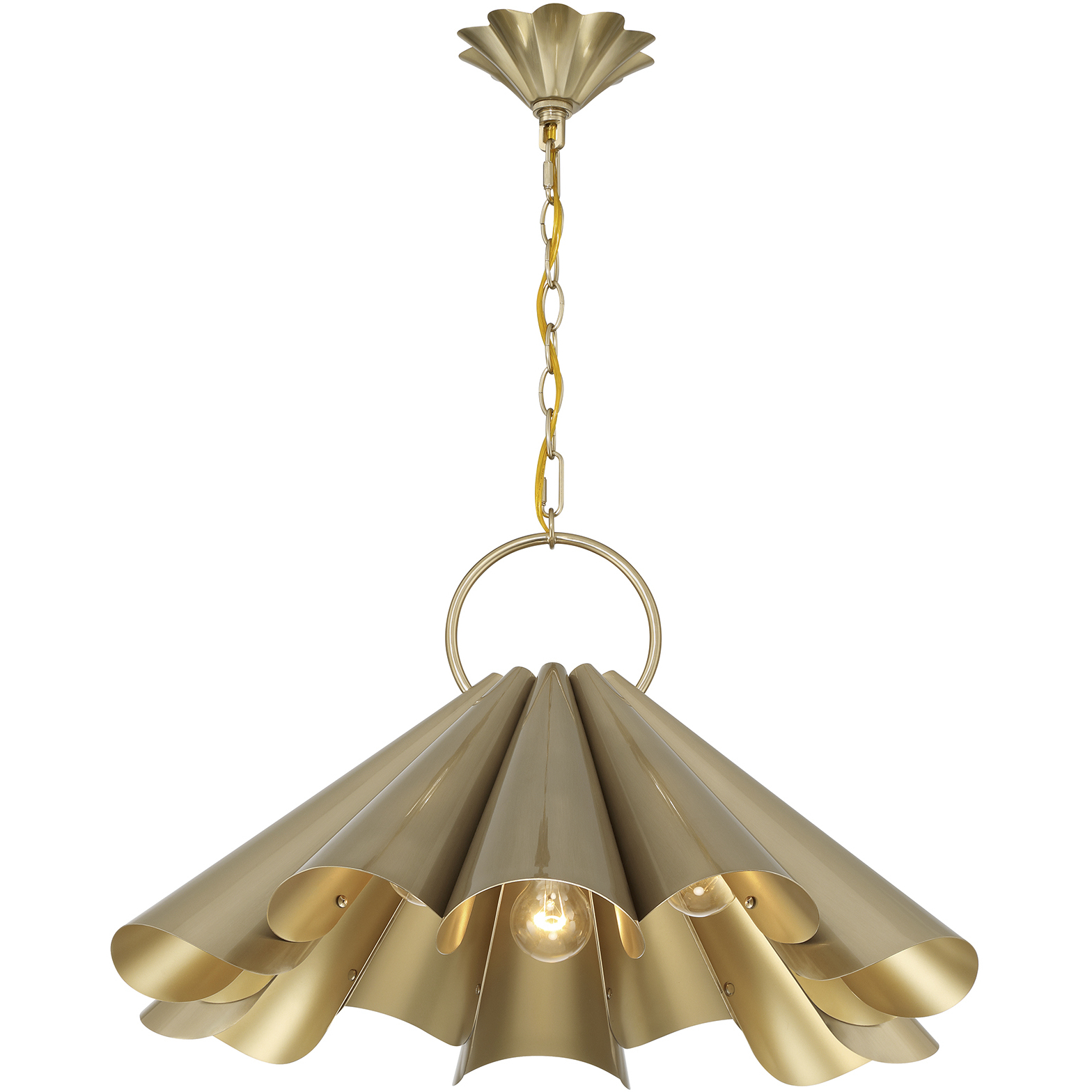 Vinton 3 Light 26 inch Noble Brass Pendant Ceiling Light