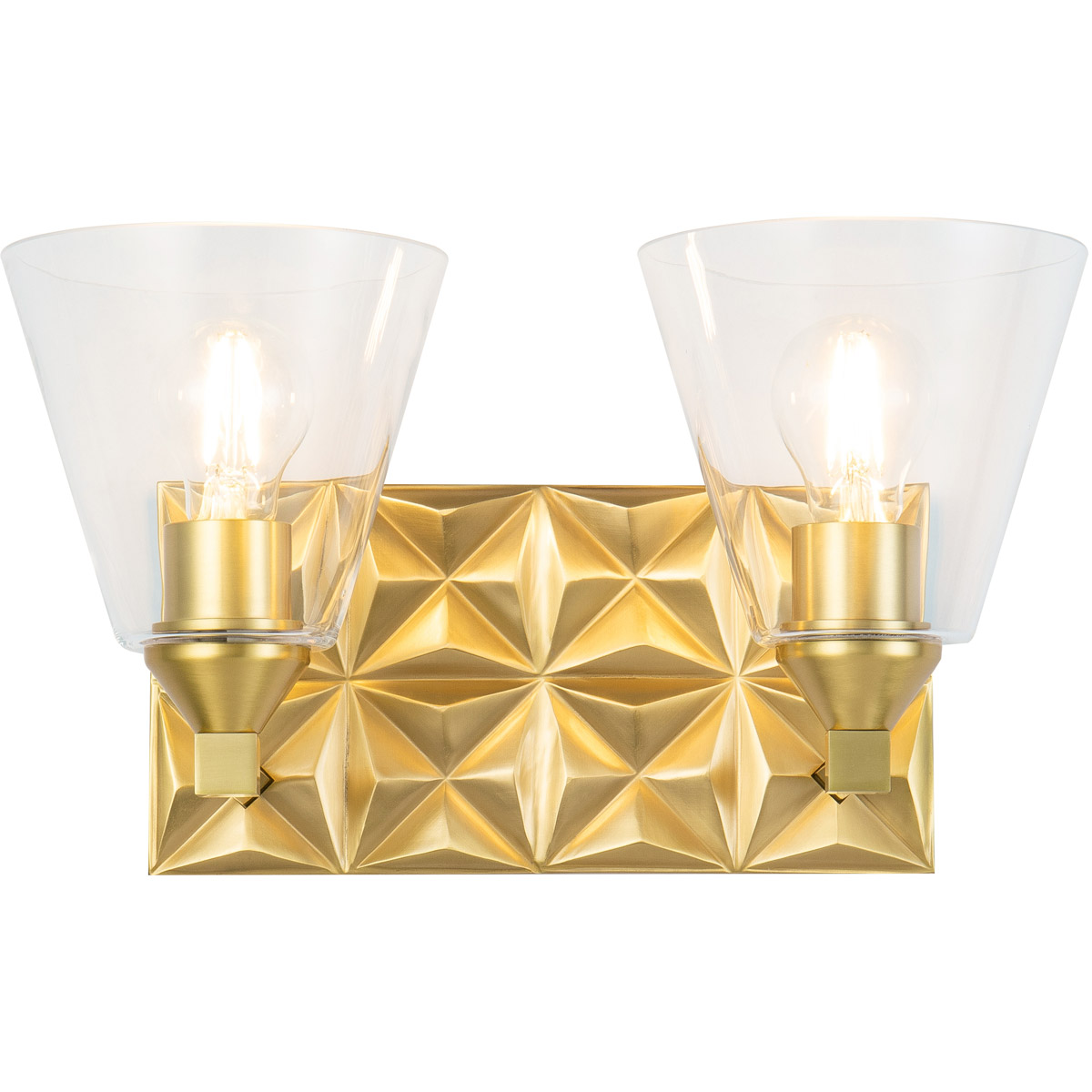 Alpha 2 Light 16 inch AGB Bath Light Wall Light in Antique Brass