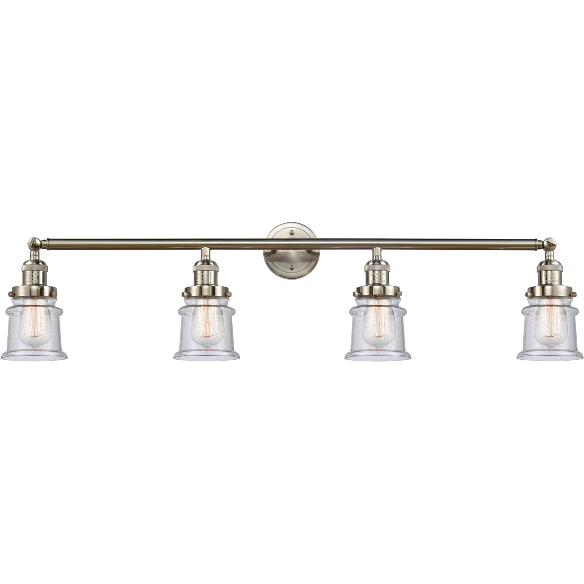 Franklin Restoration Small Canton LED 42 inch Brushed Satin Nickel Bath Vanity Light Wall Light in Seedy Glass, Franklin Restoration