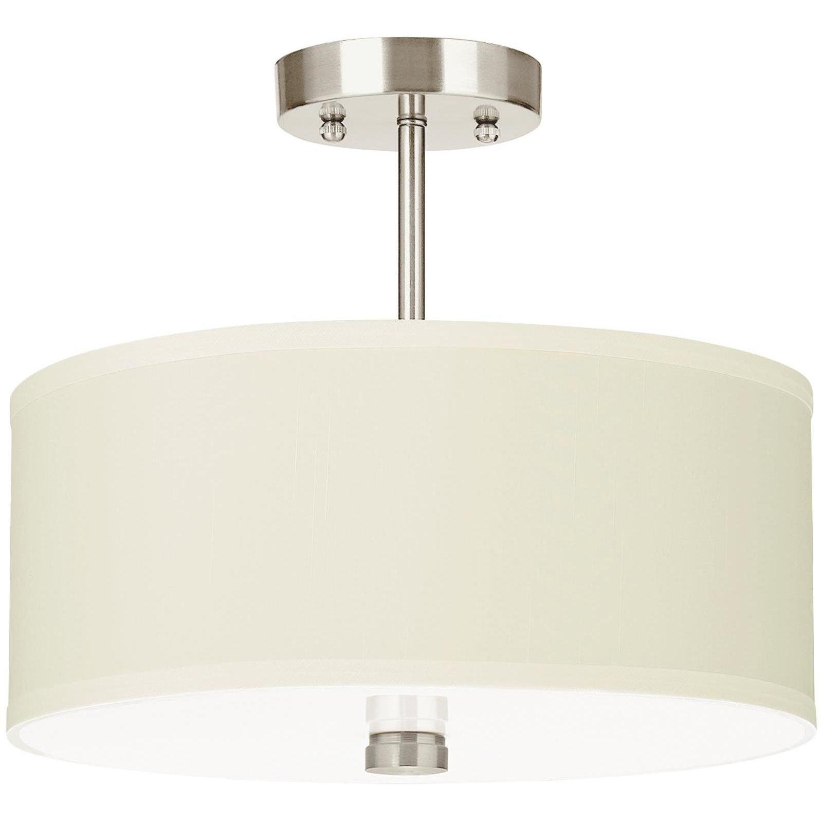 Dayna Shade Pendants 2 Light 14 inch Brushed Nickel Semi-Flush Mount Ceiling Light