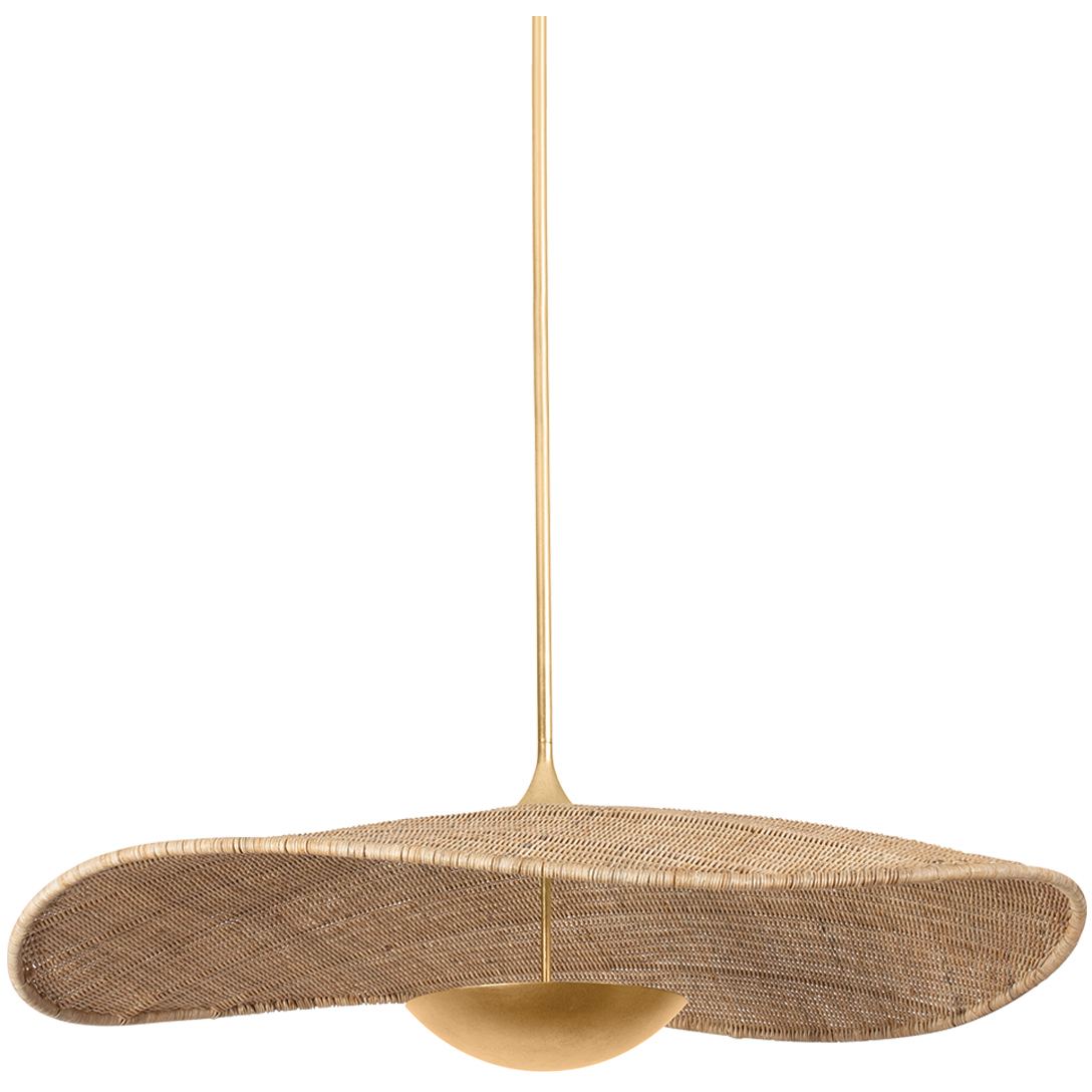 Shiloh LED 51.75 inch Vintage Gold Leaf Pendant Ceiling Light
