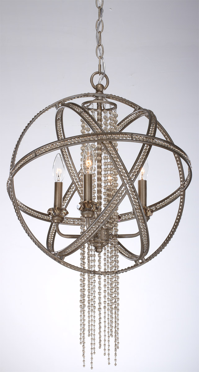 Cascade 4 Light 8.18 inch Burnished Silver Leaf Pendant Ceiling Light