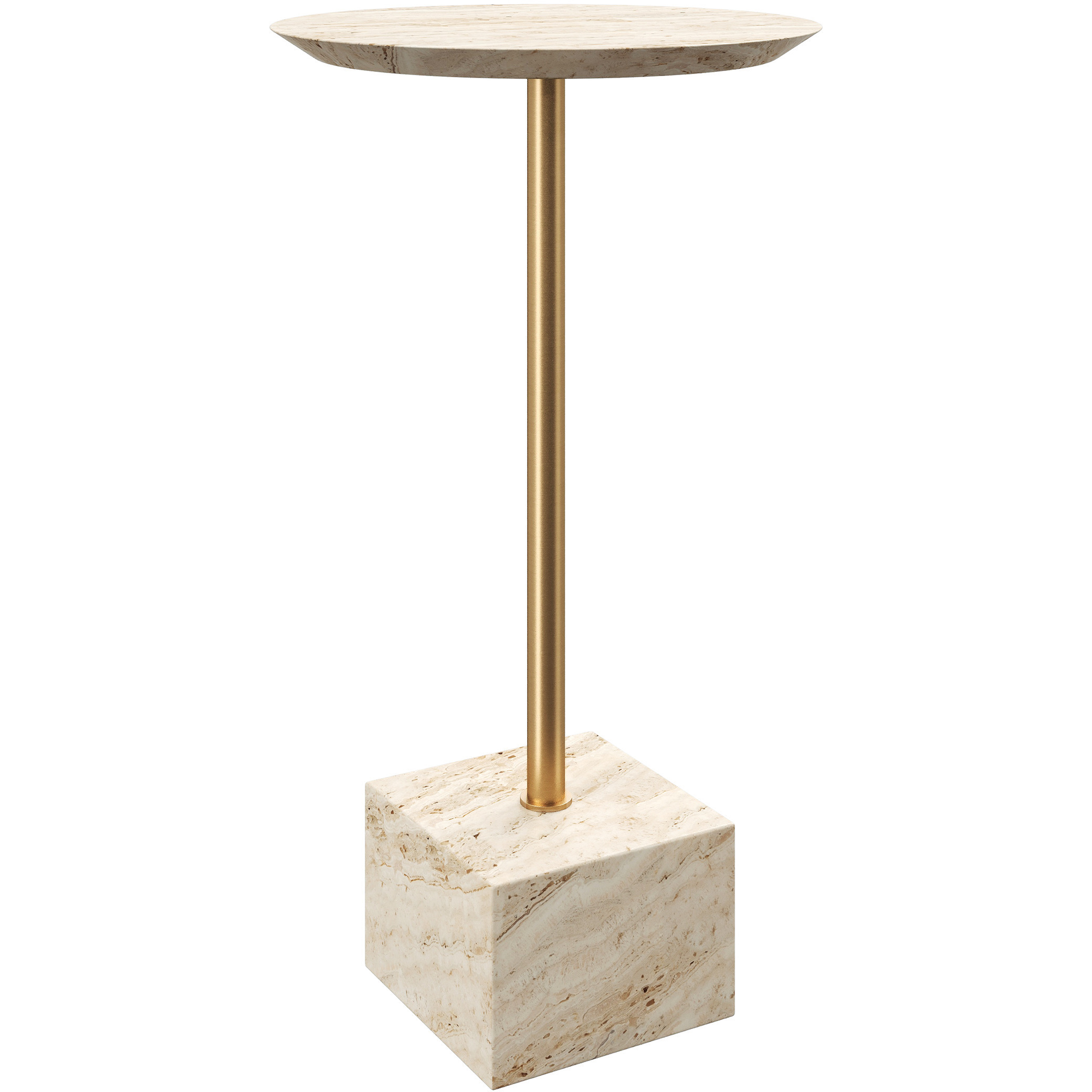 Prado 11.75 inch Natural and Polished Brass Drinks Table