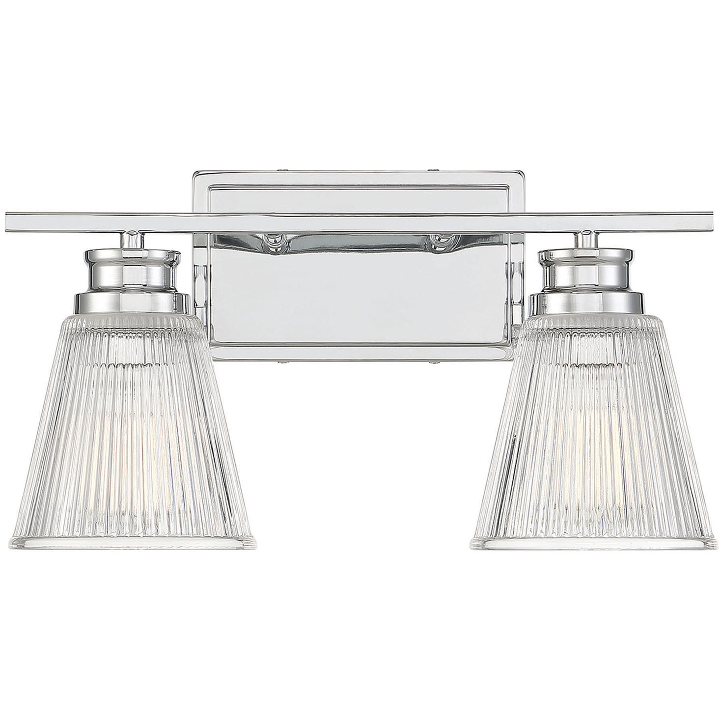 Transitional 2 Light 16 inch Chrome Bathroom Vanity Light Wall Light