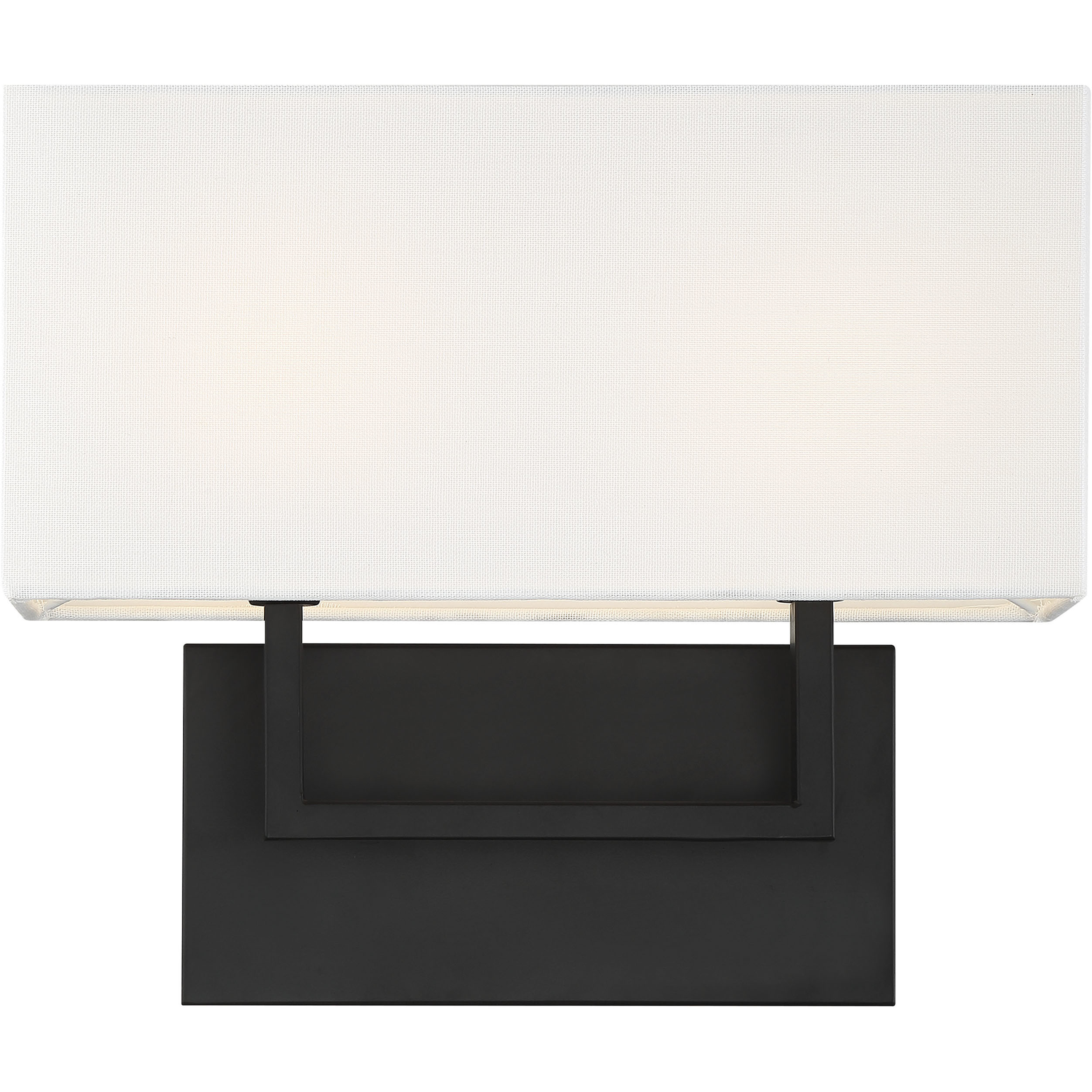 Tribeca 2 Light 14 inch Aged Bronze and White Fabric Vanity Light Wall Light