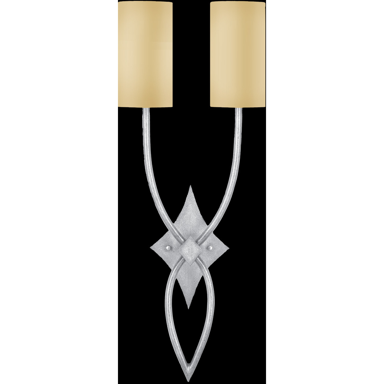 Allegretto 2 Light 12 inch Silver Sconce Wall Light