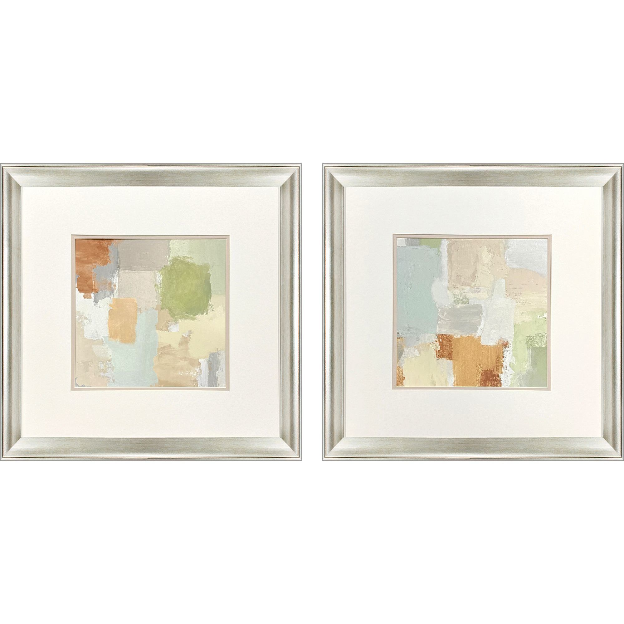 Painted Sketch Green and Blue and Yellow and Orange Framed Art, Propac