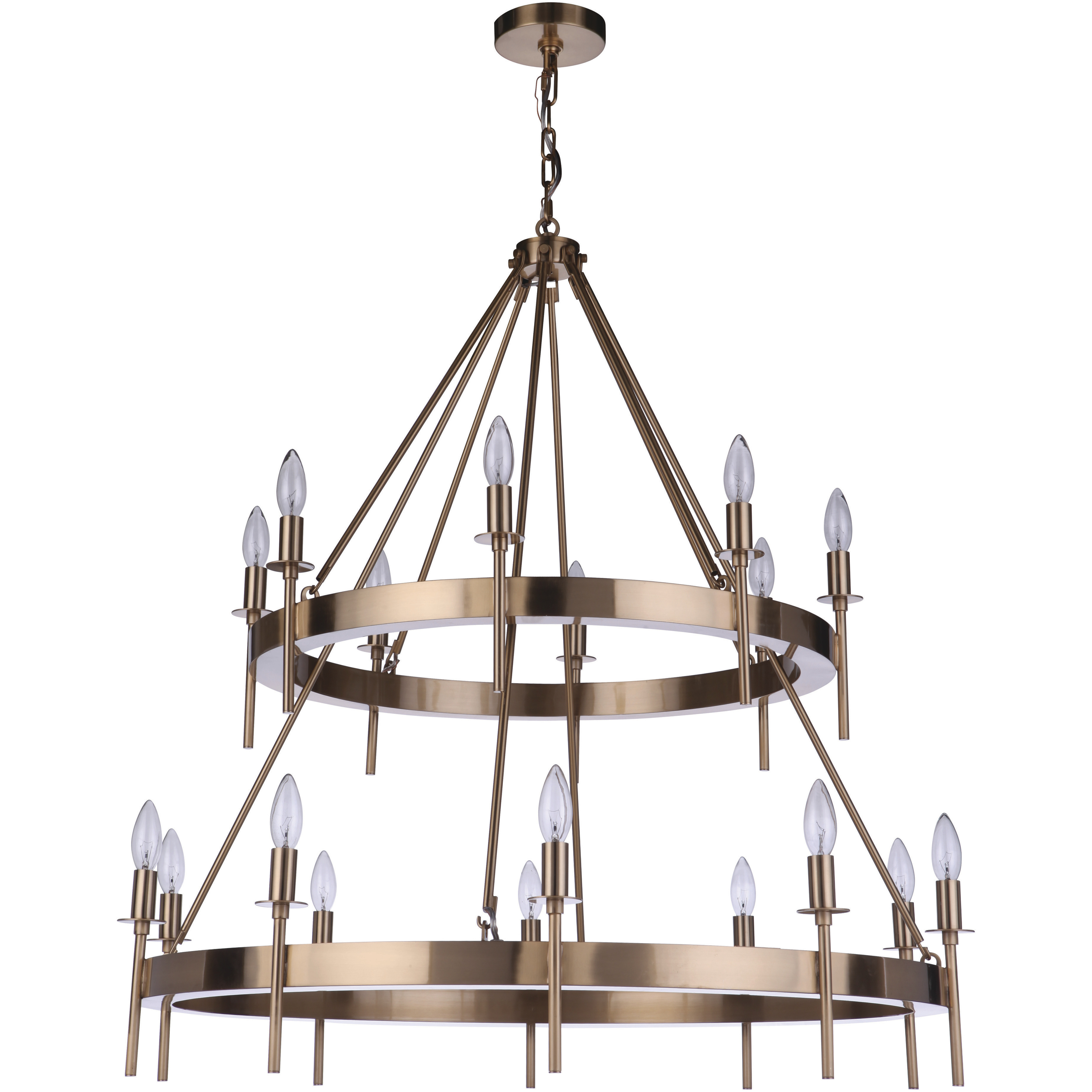 Larrson 18 Light 36 inch Satin Brass Chandelier Ceiling Light