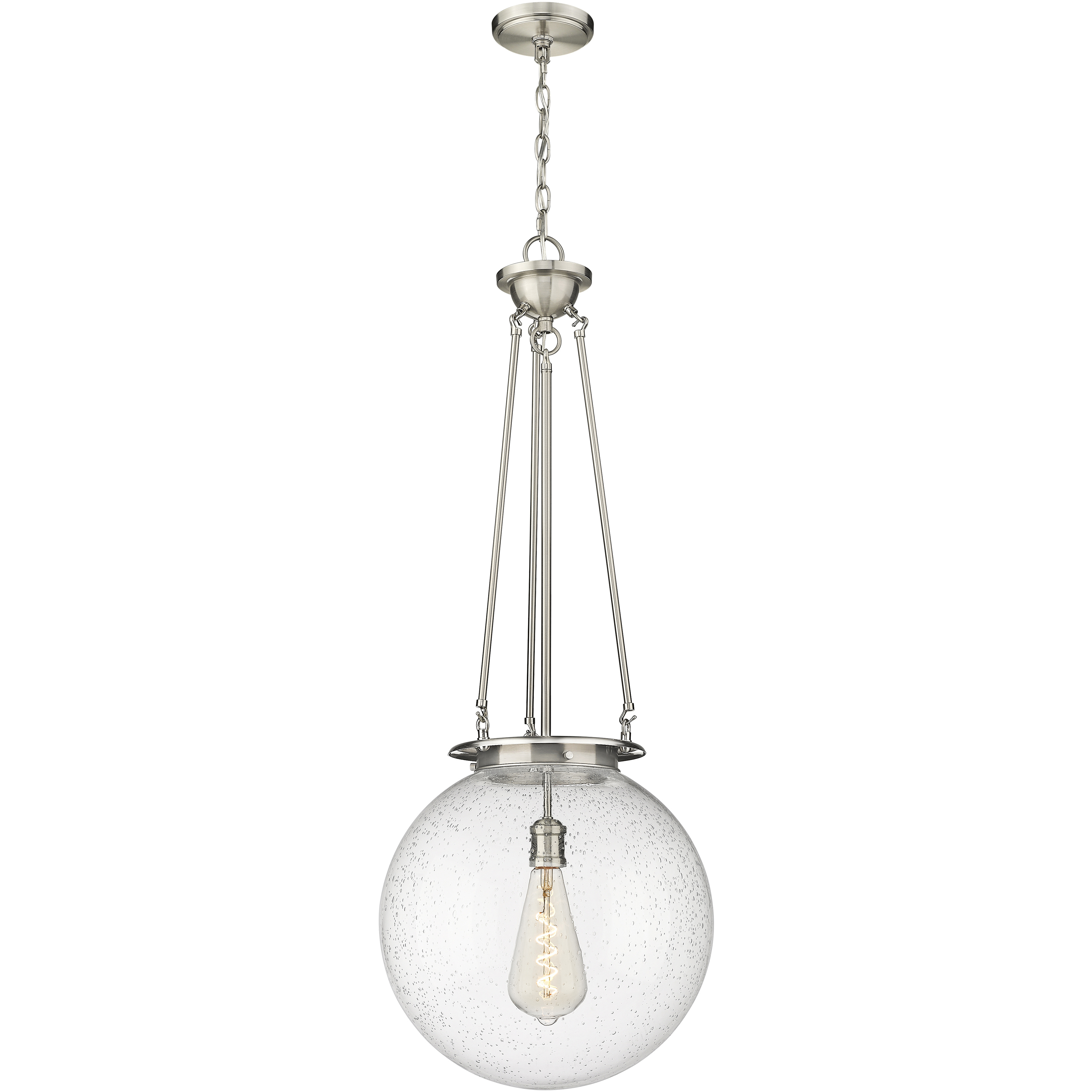 Beacon 1 Light 15.75 inch Satin Nickel Pendant Ceiling Light
