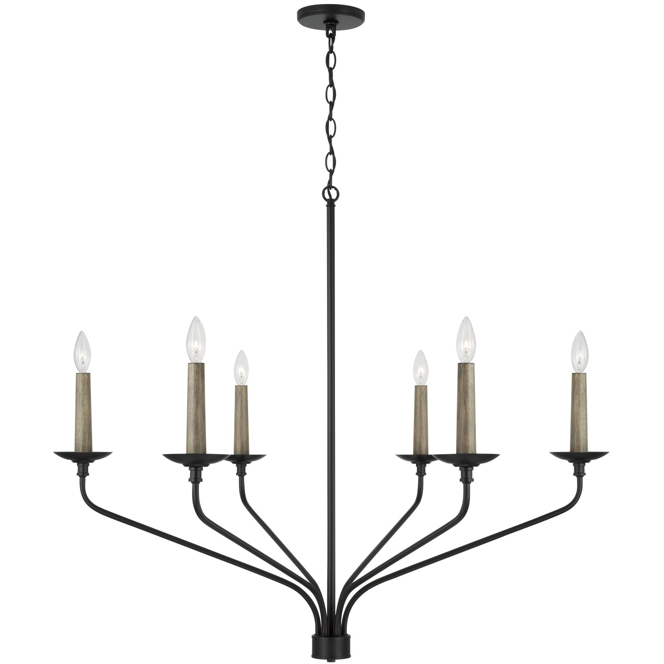 Wilder 6 Light 41 inch Matte Black Chandelier Ceiling Light