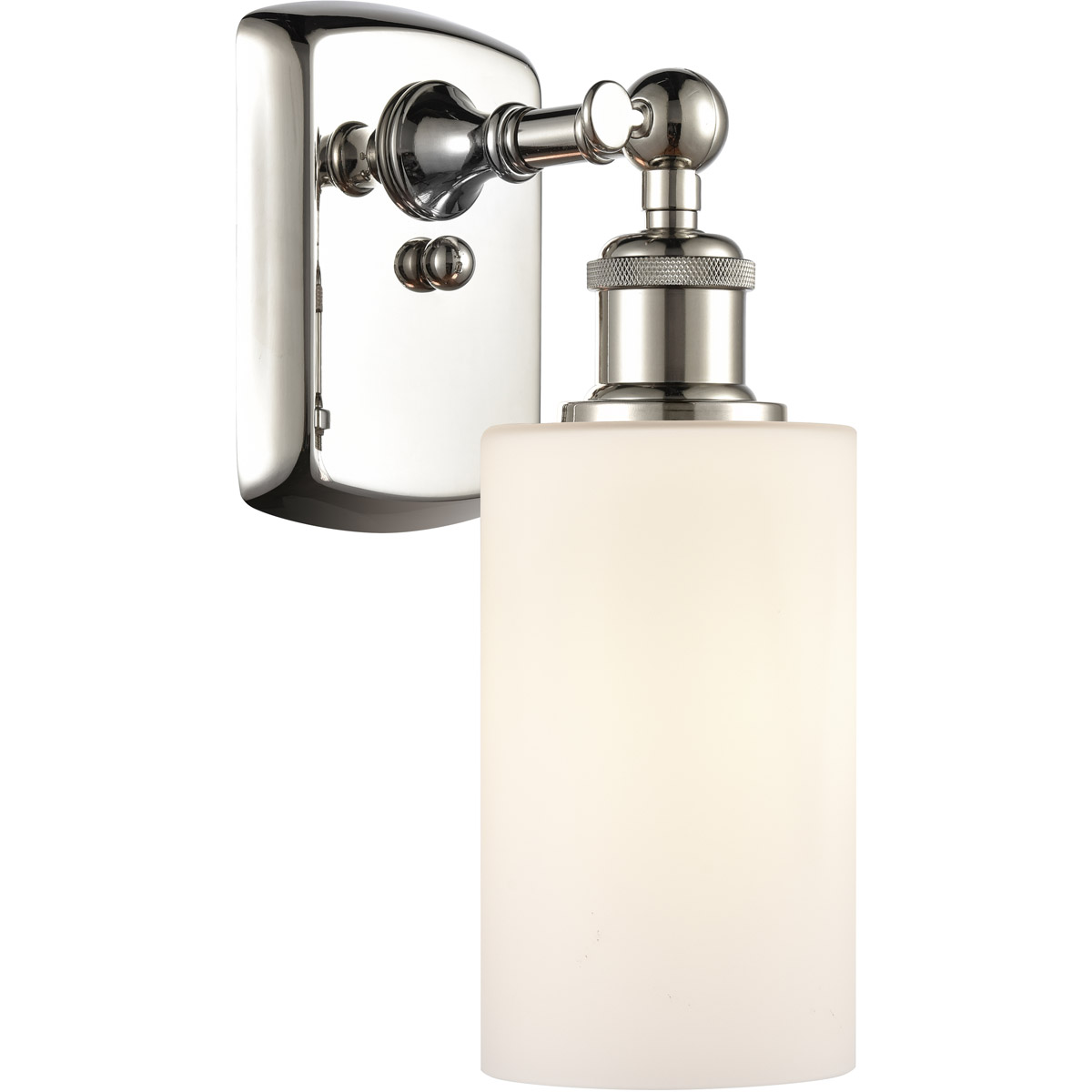 Ballston Clymer 1 Light 4 inch Polished Nickel Sconce Wall Light in Matte White Glass, Ballston