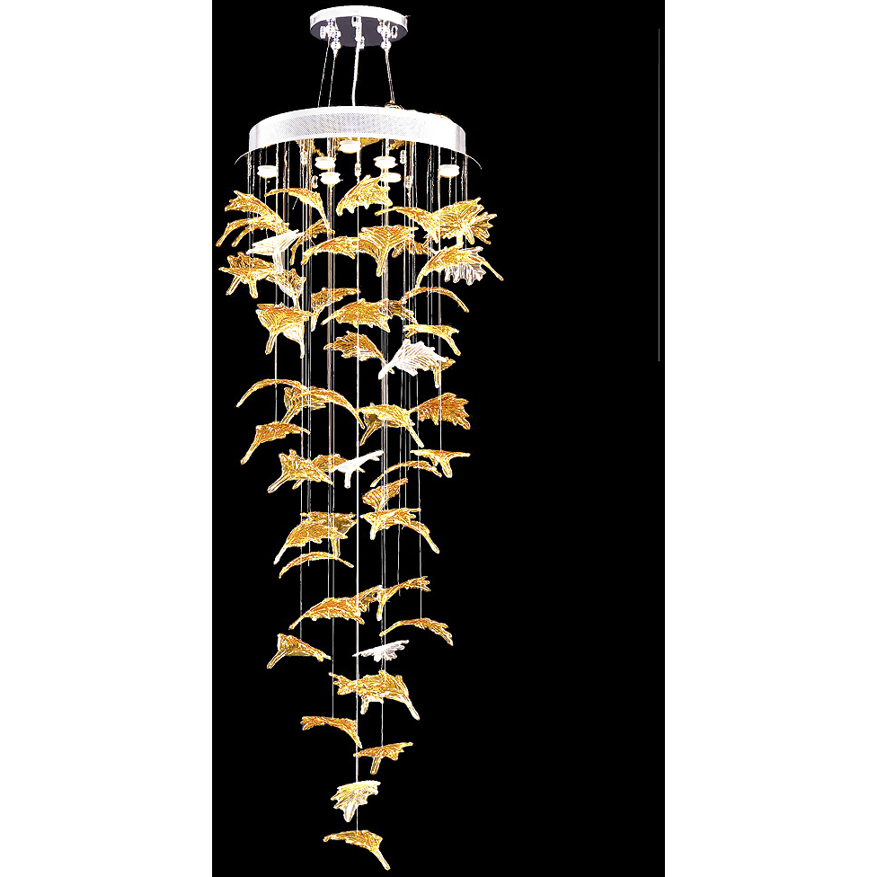 Autumn Leaf 8 Light Silver Entry Chandelier Ceiling Light