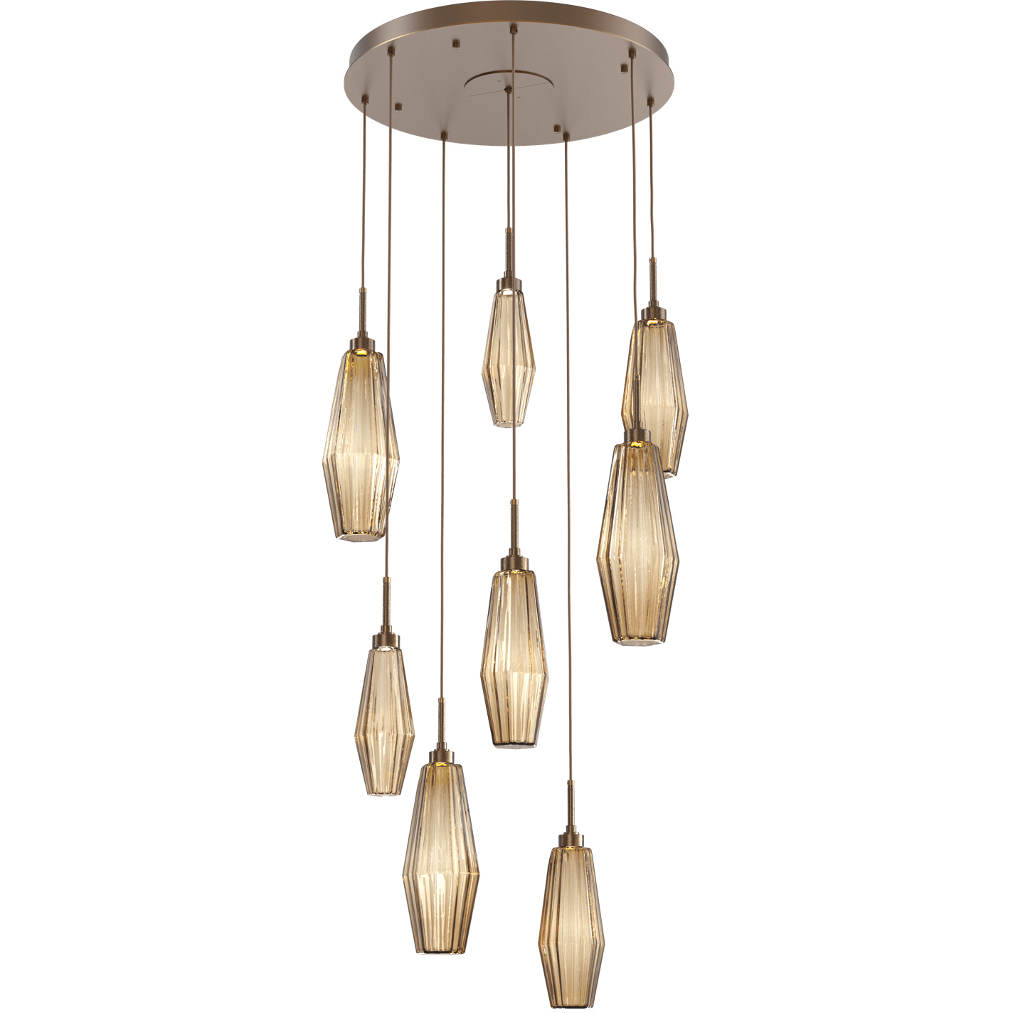 Aalto LED 27.4 inch Flat Bronze Chandelier Ceiling Light in Optic Rib ...