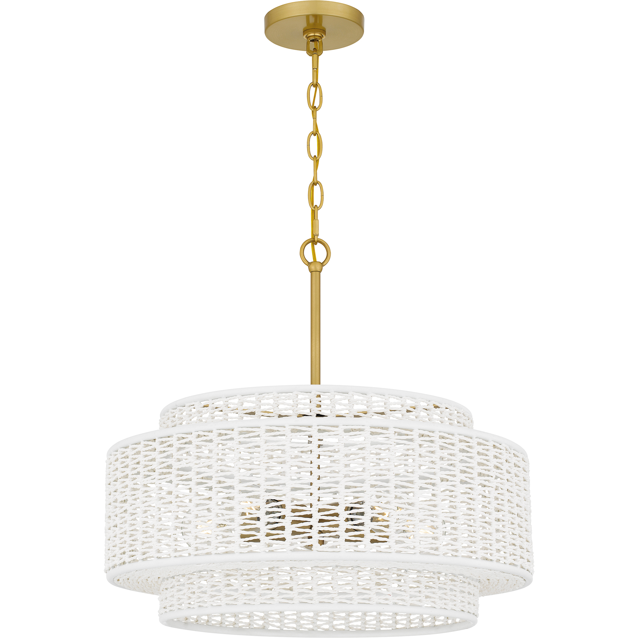 Teton 5 Light 20 inch Brushed Gold Pendant Ceiling Light