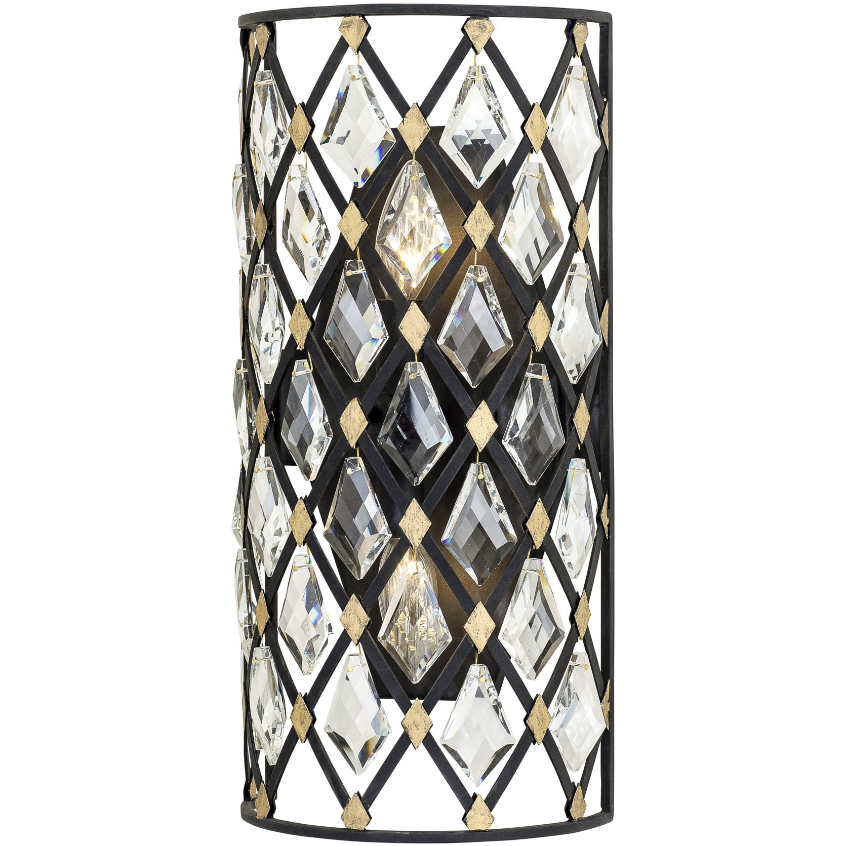 Windsor 2 Light 8 inch Carbon and Havana Gold Wall Sconce Wall Light