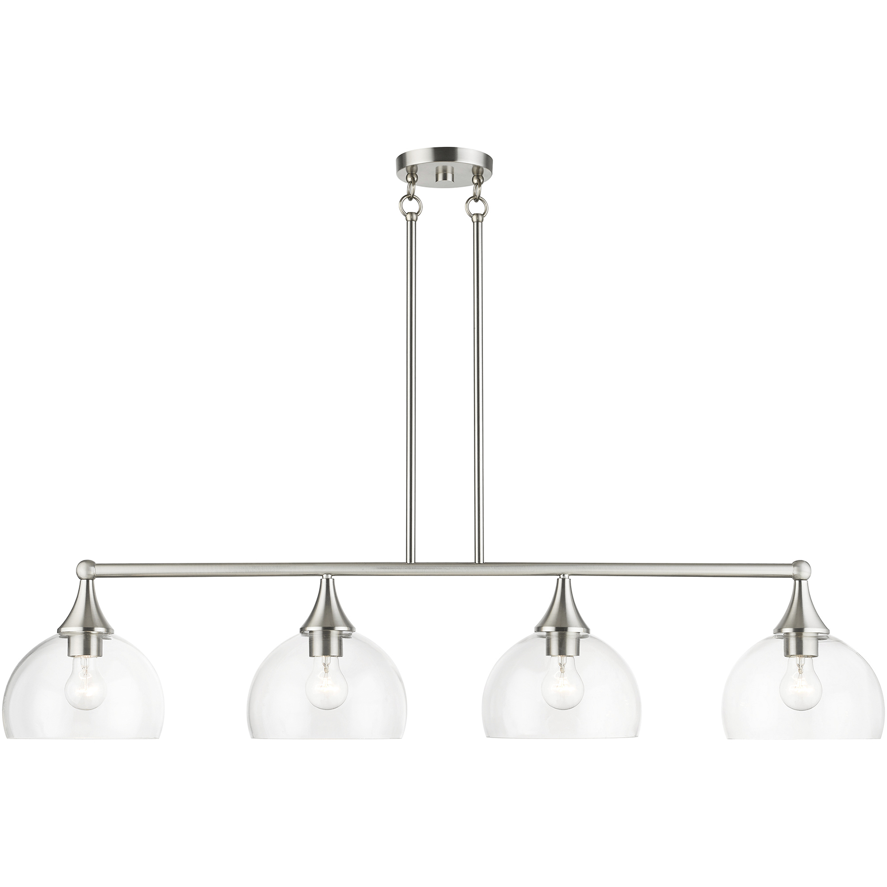 Glendon 4 Light 8.25 inch Brushed Nickel Large Linear Chandelier Ceiling Light
