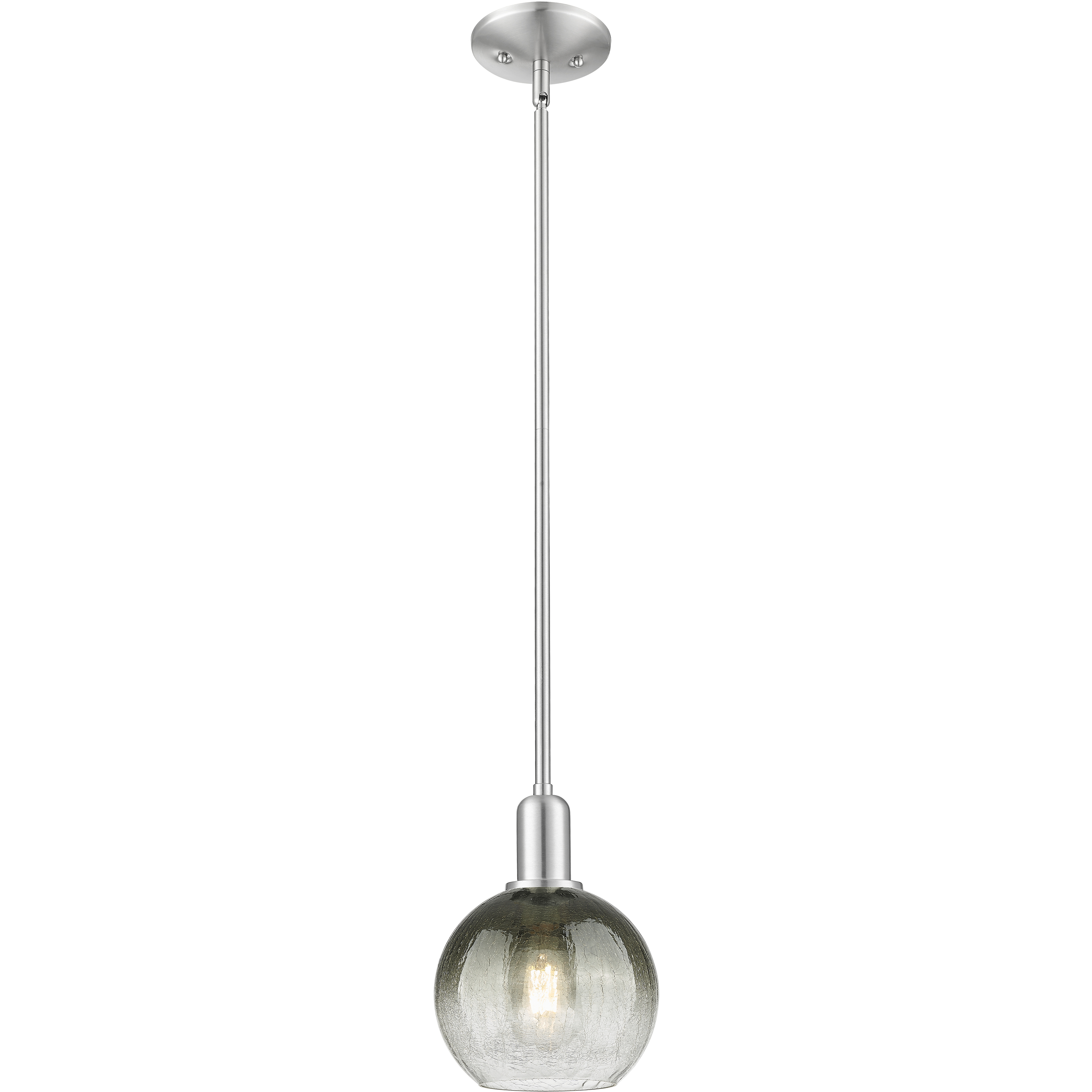 Downtown Urban Brookhaven Globe 1 Light 7.88 inch Brushed Satin Nickel Mini Pendant Ceiling Light in Slate Glass
