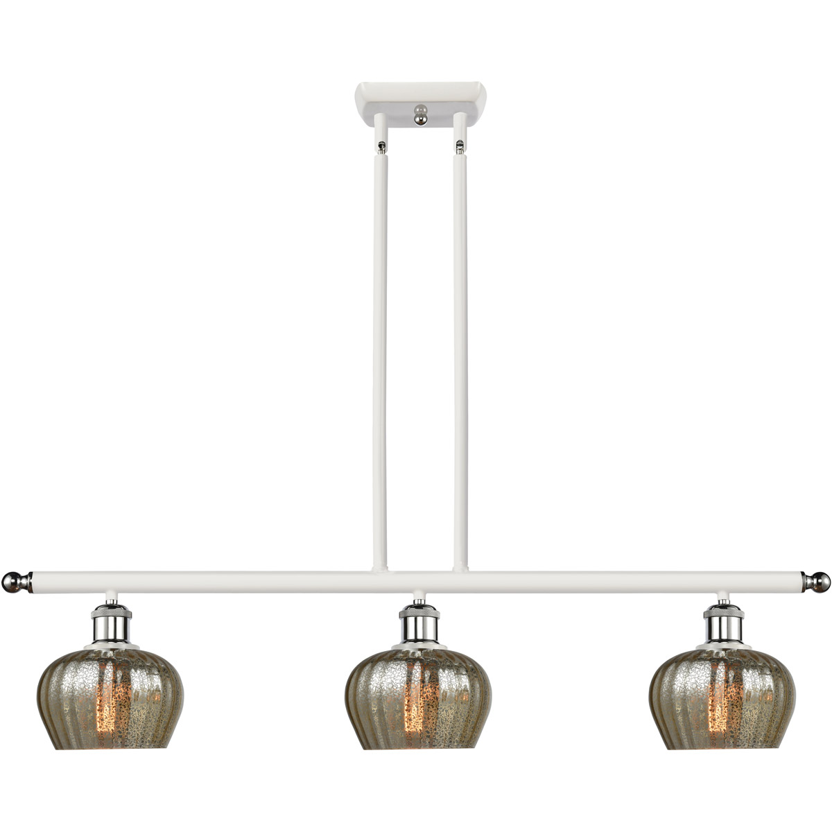 Ballston Fenton LED 36 inch White and Polished Chrome Island Light Ceiling Light in Mercury Glass, Ballston