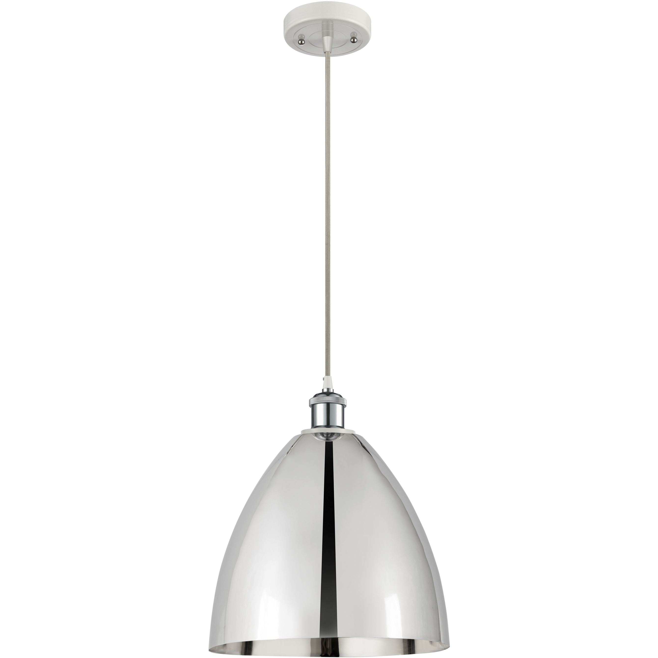 Ballston Dome 1 Light 12 inch White and Polished Chrome Mini Pendant Ceiling Light