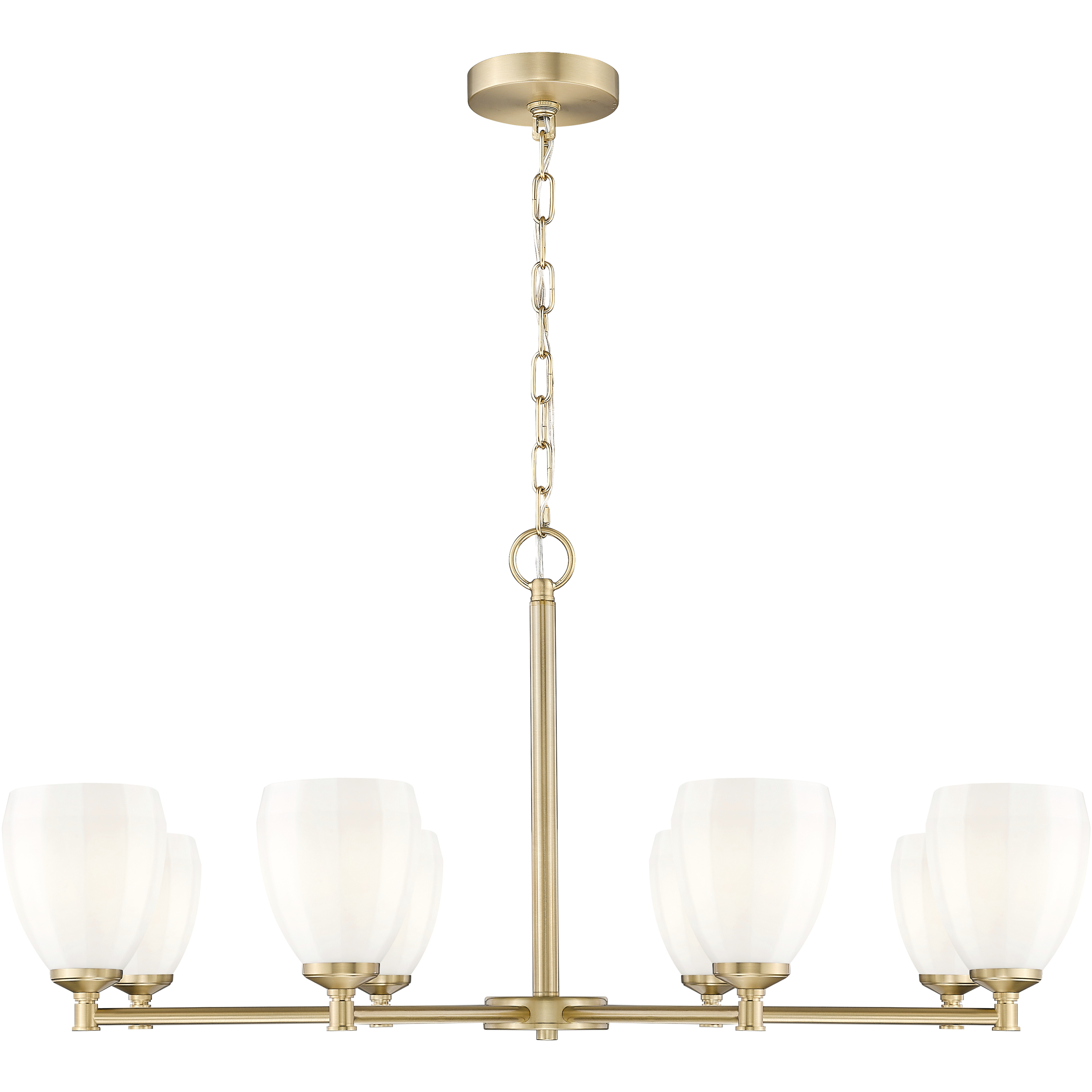 Oren 8 Light 42 inch Modern Gold Chandelier Ceiling Light