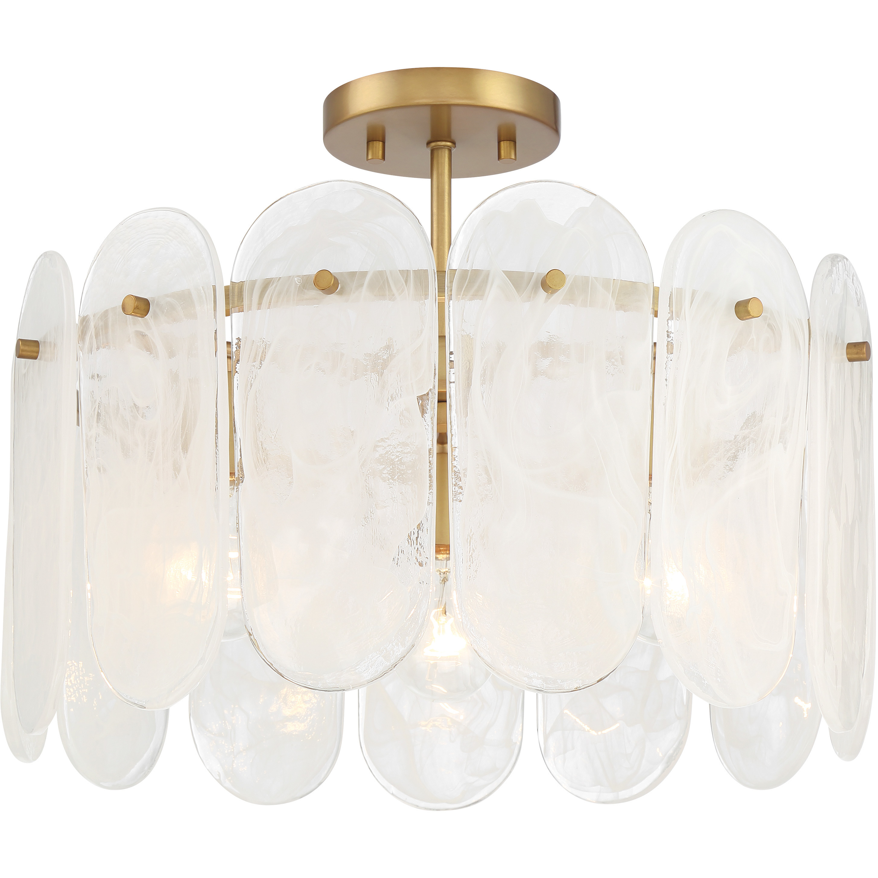 Oldmill 3 Light 18.25 inch Legacy Brass Semi Flush Ceiling Light