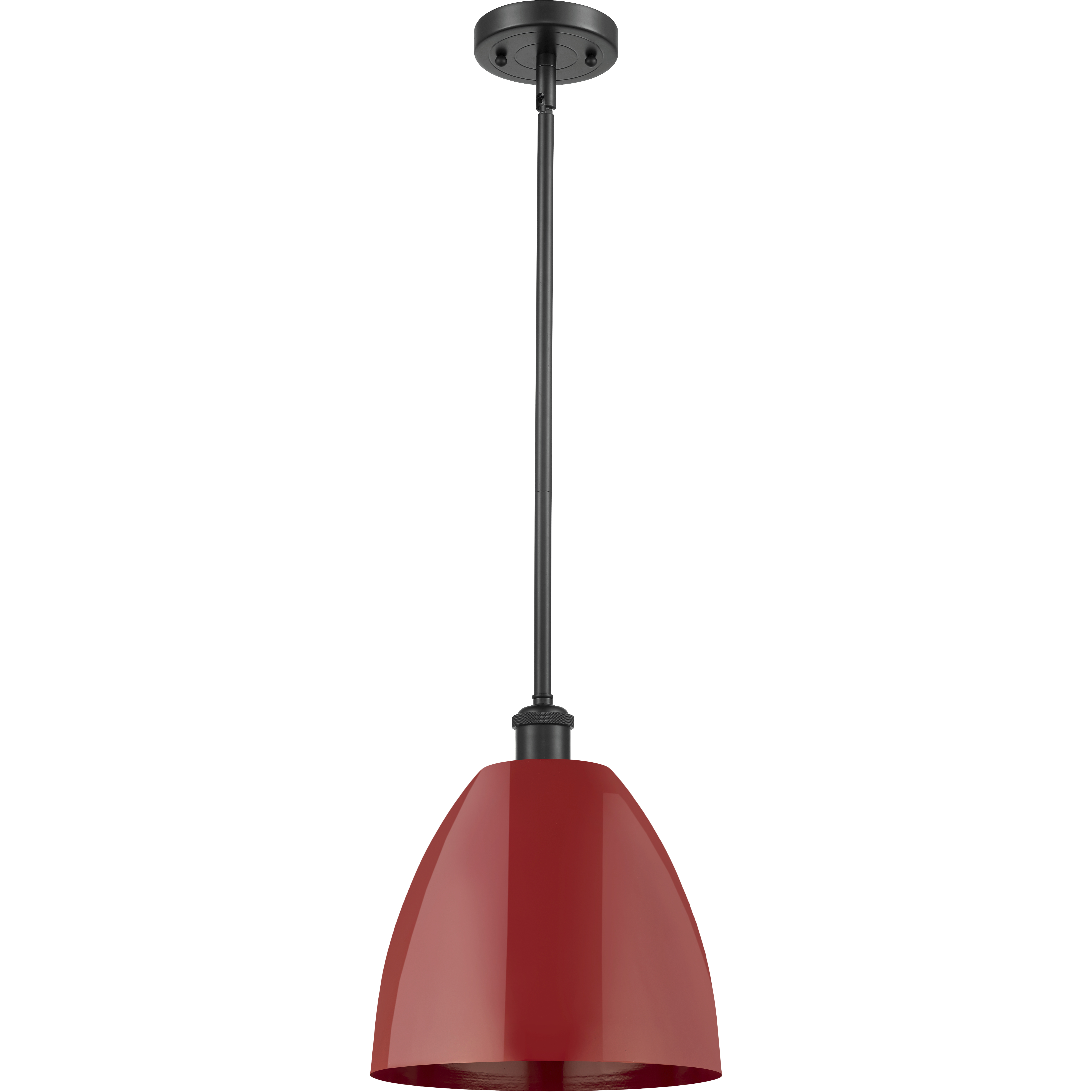 Ballston Plymouth Dome LED 9 inch Matte Black Pendant Ceiling Light in Matte Red