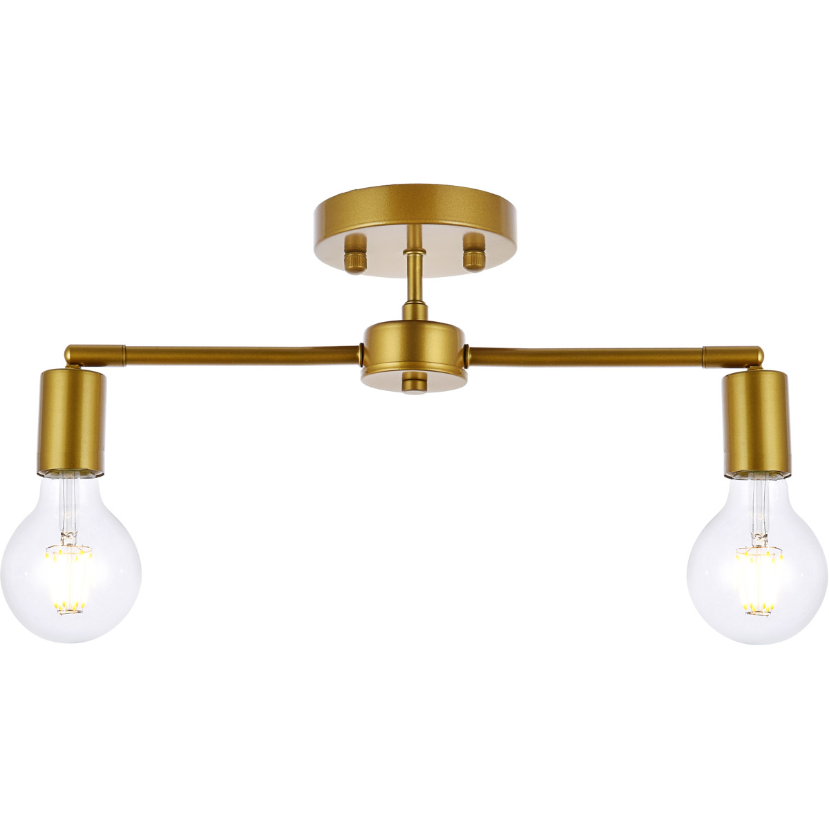 Zane 2 Light 4.7 inch Brass Flush Mount Ceiling Light