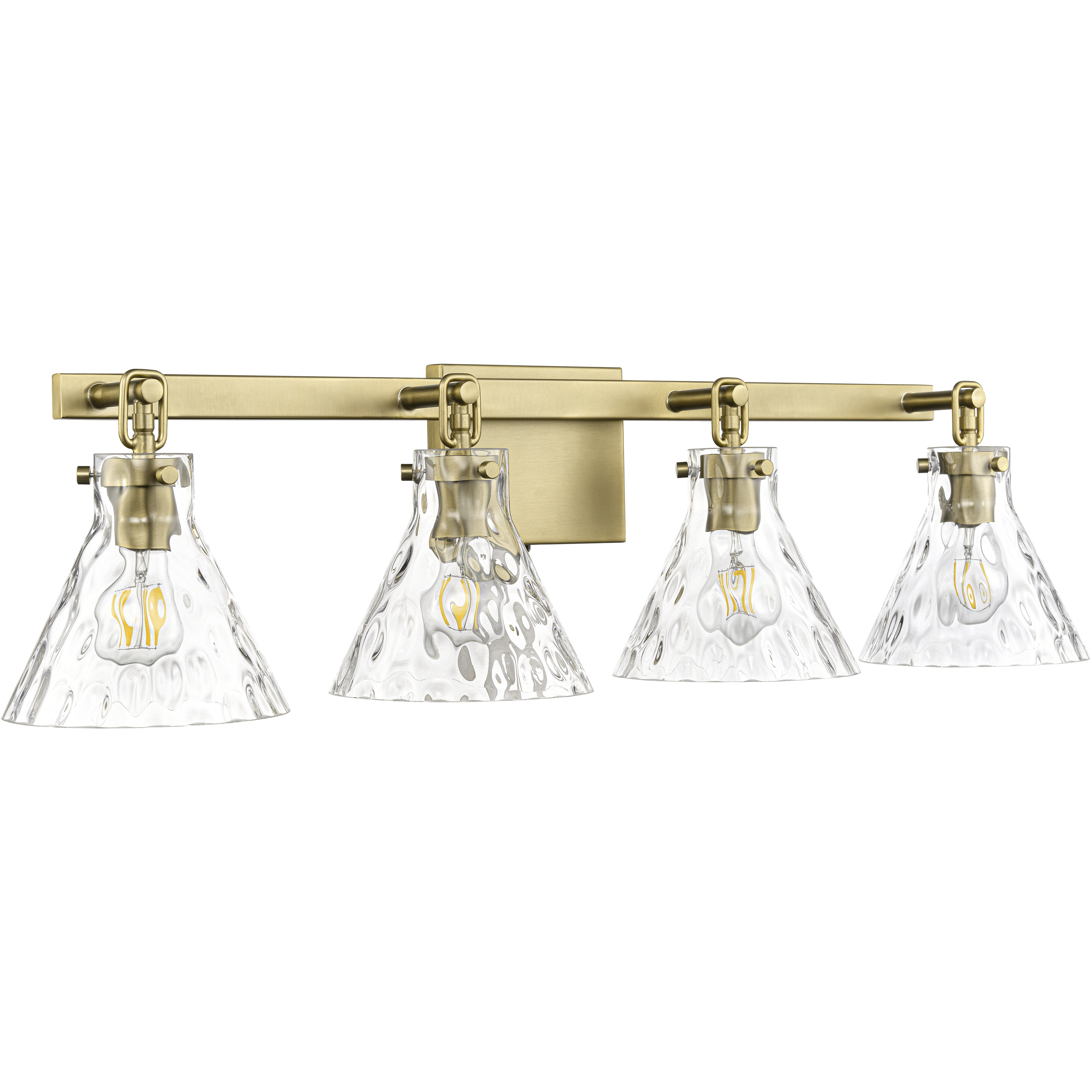 Barlon 4 Light 34.75 inch Vintage Brass Bathroom Vanity Light Wall Light
