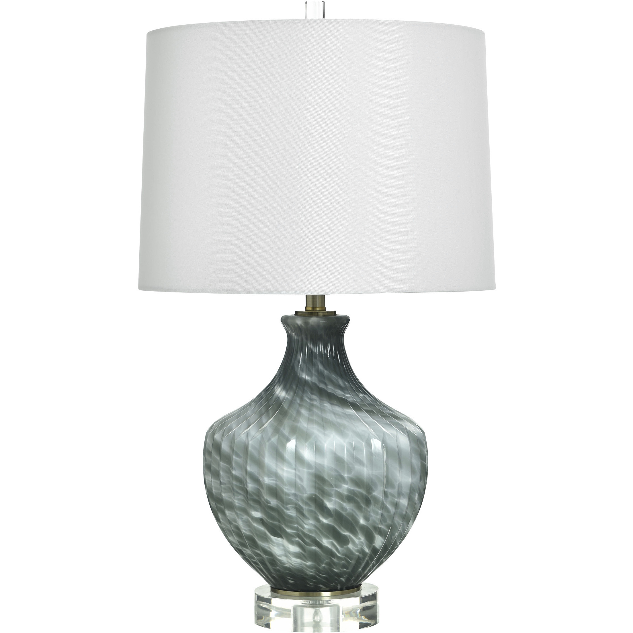 Mistral 30.25 inch 100 watt Smoke Green and White and Clear Table Lamp Portable Light