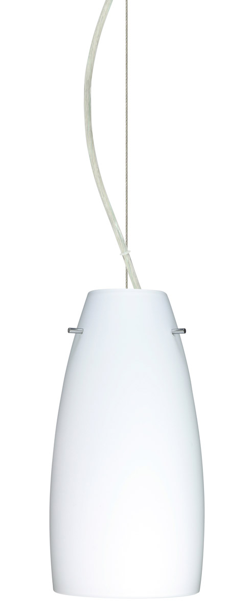 Tao 10 LED Satin Nickel Pendant Ceiling Light in Opal Matte Glass